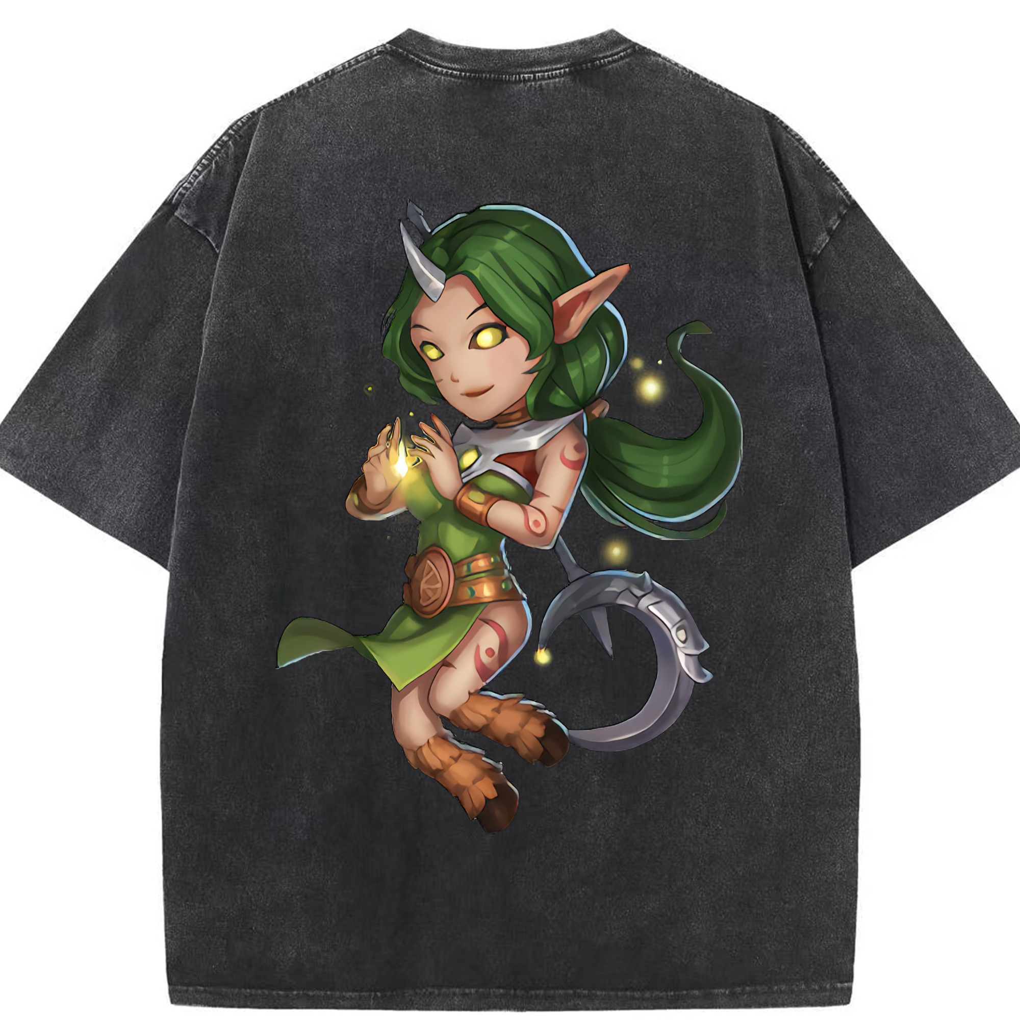 リーグ・オブ・レジェンド League of Legends LOL 綿100% ヴィンテージ風 半袖Tシャツ（背面プリント）