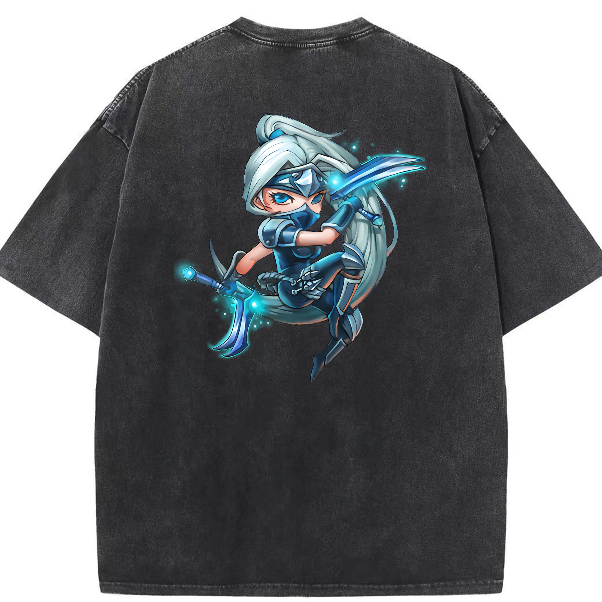 リーグ・オブ・レジェンド League of Legends LOL 綿100% ヴィンテージ風 半袖Tシャツ（背面プリント）