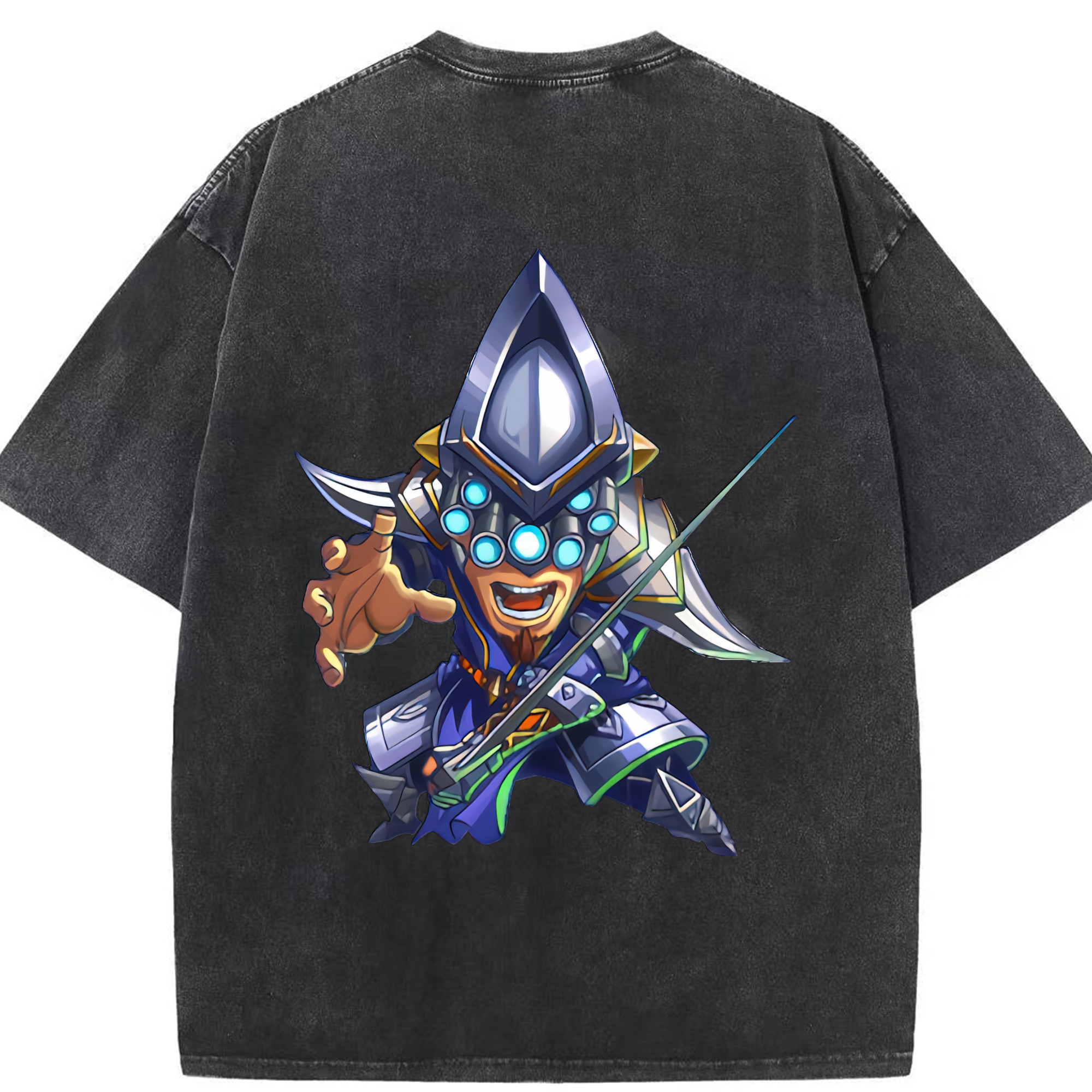リーグ・オブ・レジェンド League of Legends LOL 綿100% ヴィンテージ風 半袖Tシャツ（背面プリント）