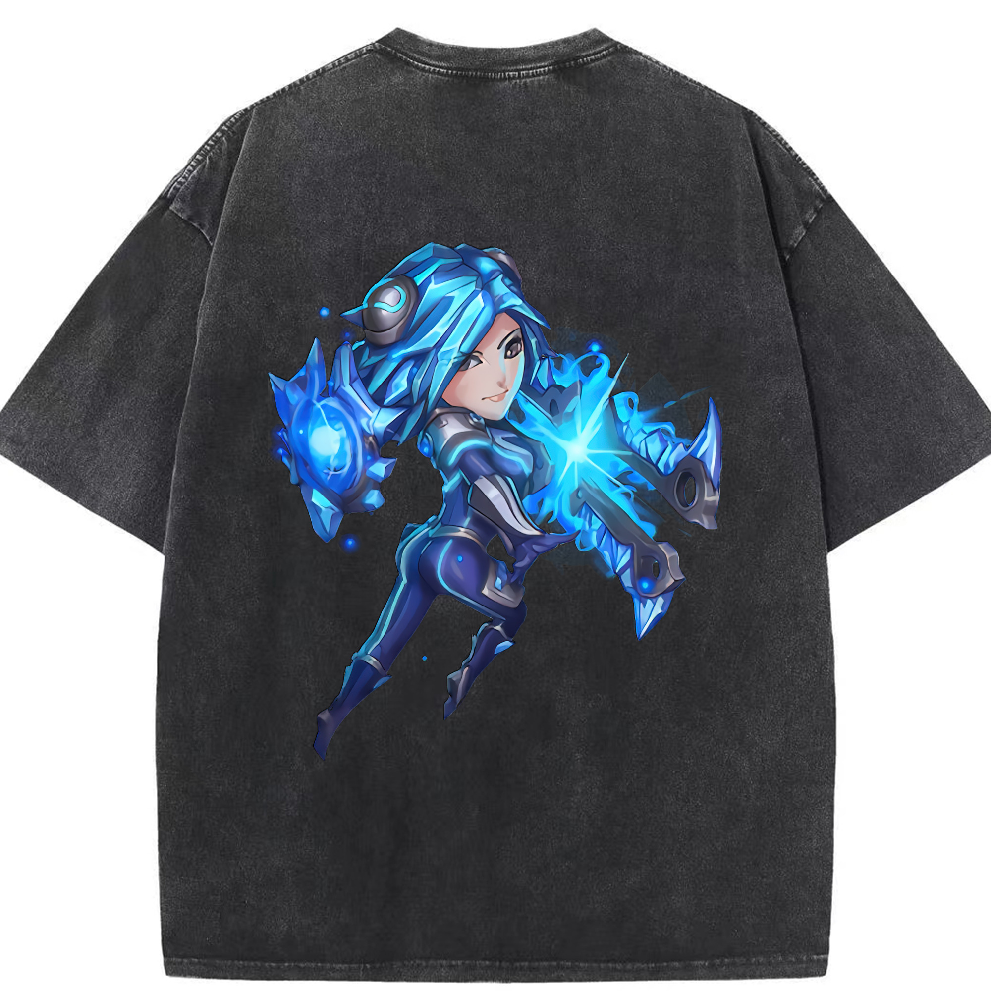リーグ・オブ・レジェンド League of Legends LOL 綿100% ヴィンテージ風 半袖Tシャツ（背面プリント）