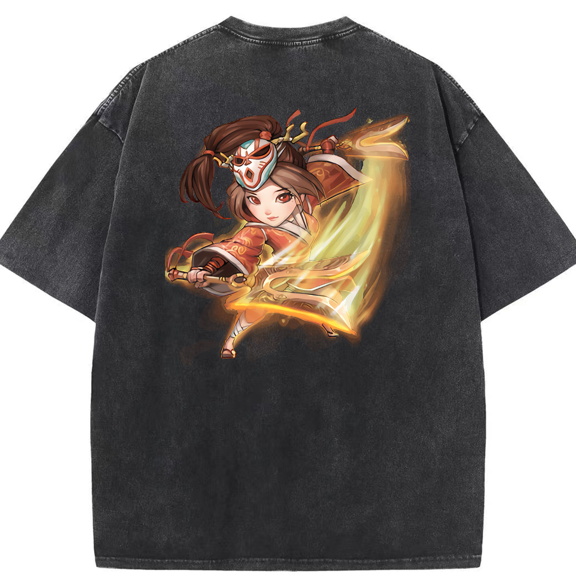リーグ・オブ・レジェンド League of Legends LOL 綿100% ヴィンテージ風 半袖Tシャツ（背面プリント）
