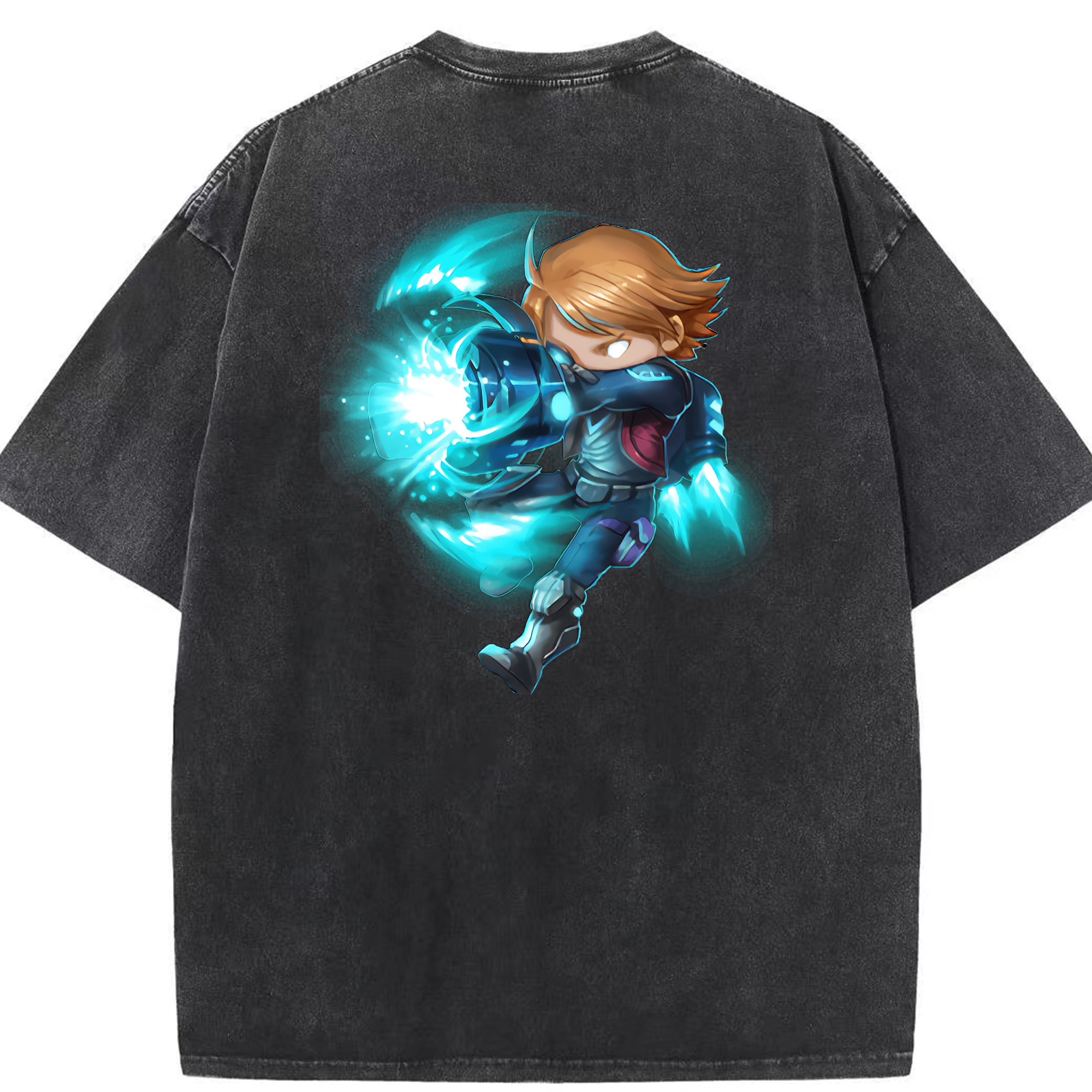 リーグ・オブ・レジェンド League of Legends LOL 綿100% ヴィンテージ風 半袖Tシャツ（背面プリント）