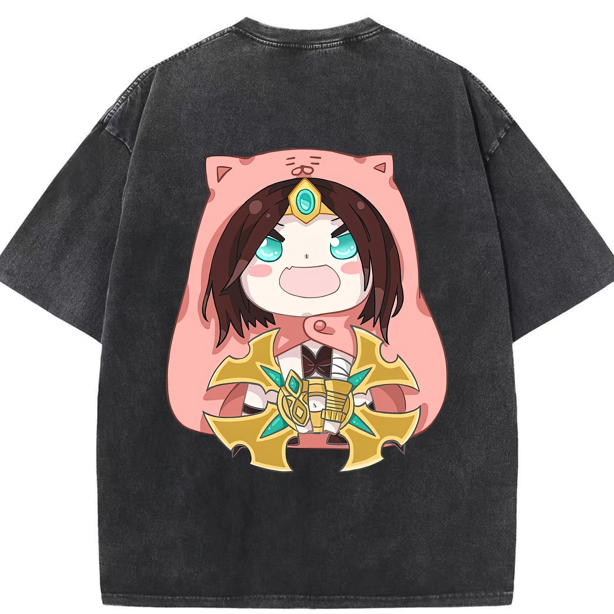 リーグ・オブ・レジェンド League of Legends LOL 綿100% ヴィンテージ風 半袖Tシャツ（背面プリント）