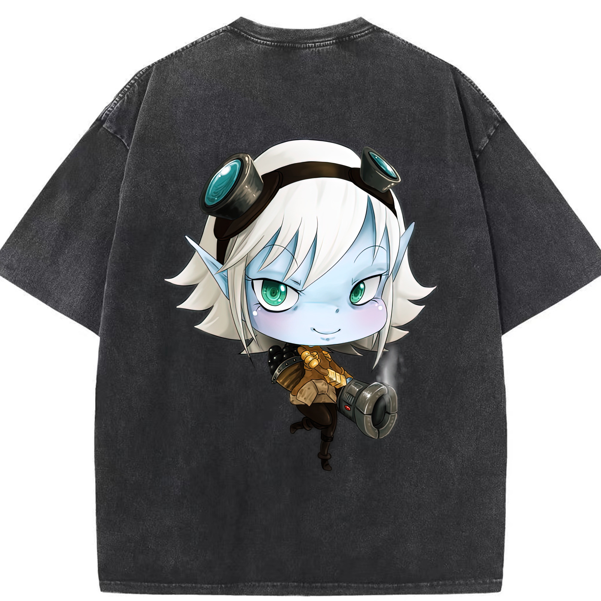 リーグ・オブ・レジェンド League of Legends LOL 綿100% ヴィンテージ風 半袖Tシャツ（背面プリント）