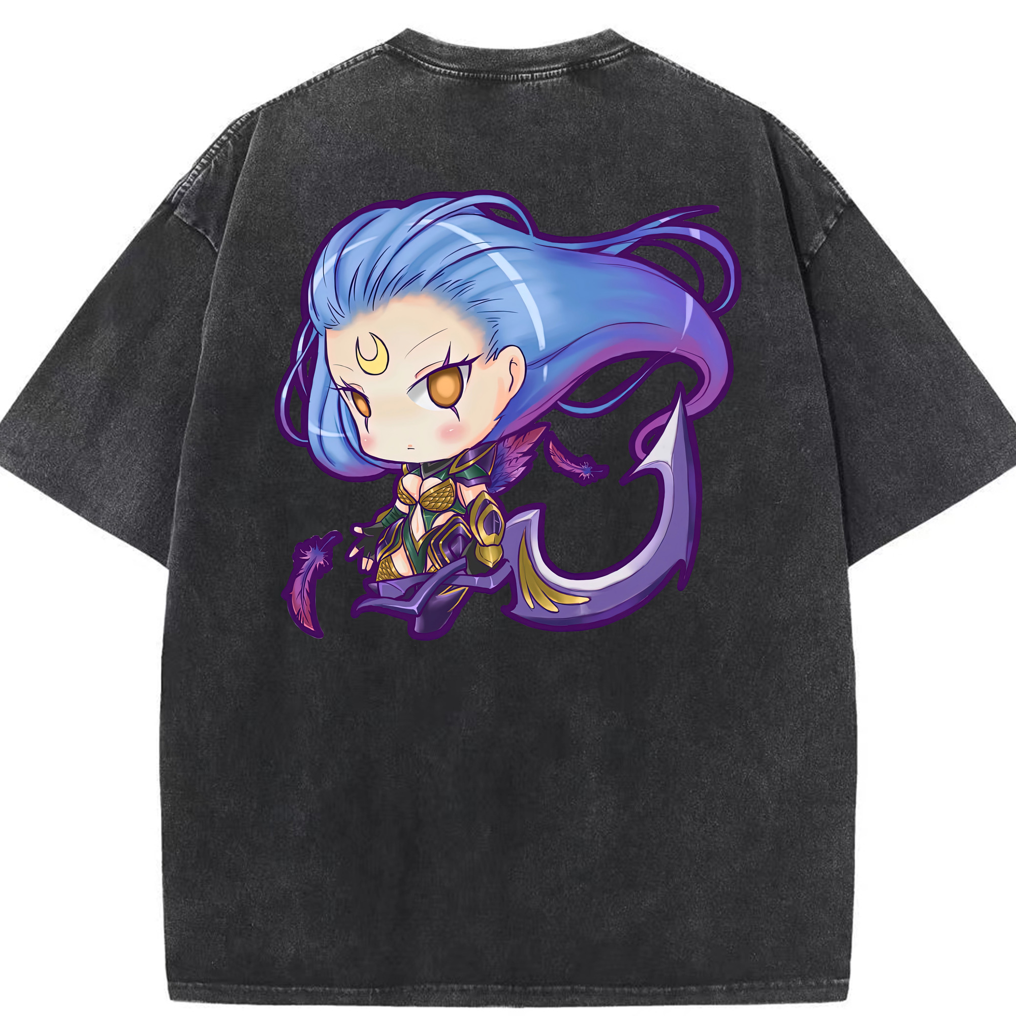 リーグ・オブ・レジェンド League of Legends LOL 綿100% ヴィンテージ風 半袖Tシャツ（背面プリント）