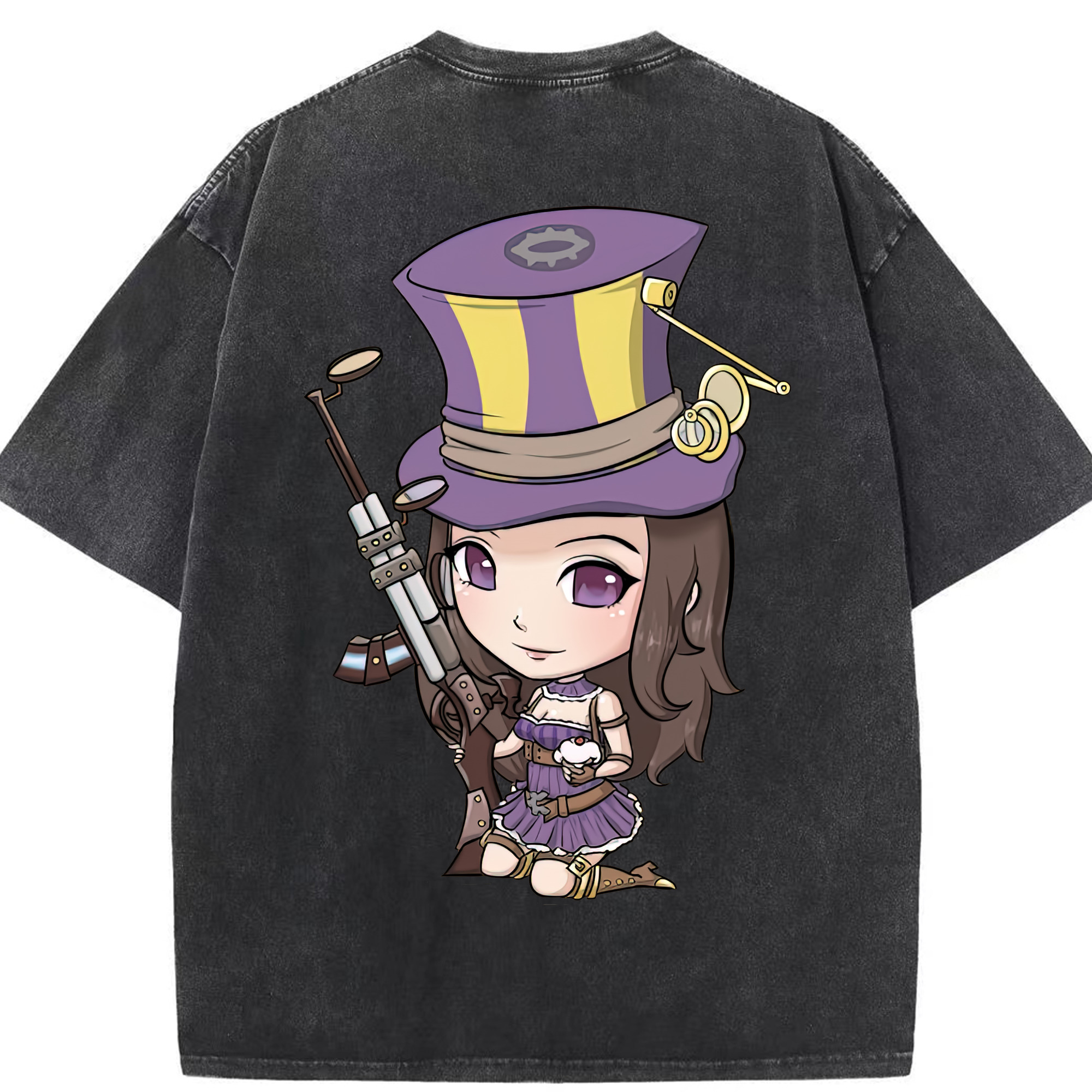 リーグ・オブ・レジェンド League of Legends LOL 綿100% ヴィンテージ風 半袖Tシャツ（背面プリント）