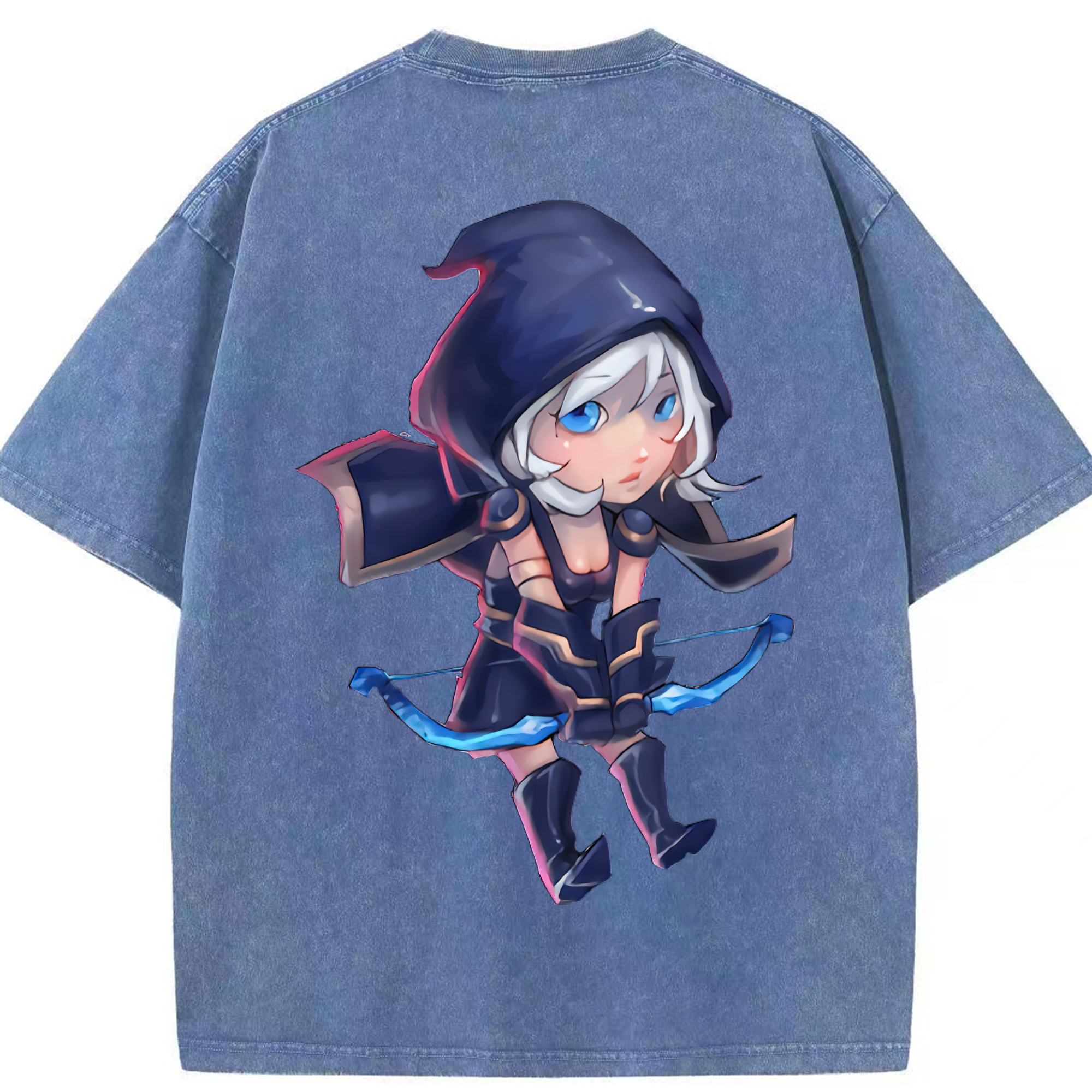 リーグ・オブ・レジェンド League of Legends LOL 綿100% ヴィンテージ風 半袖Tシャツ（背面プリント）