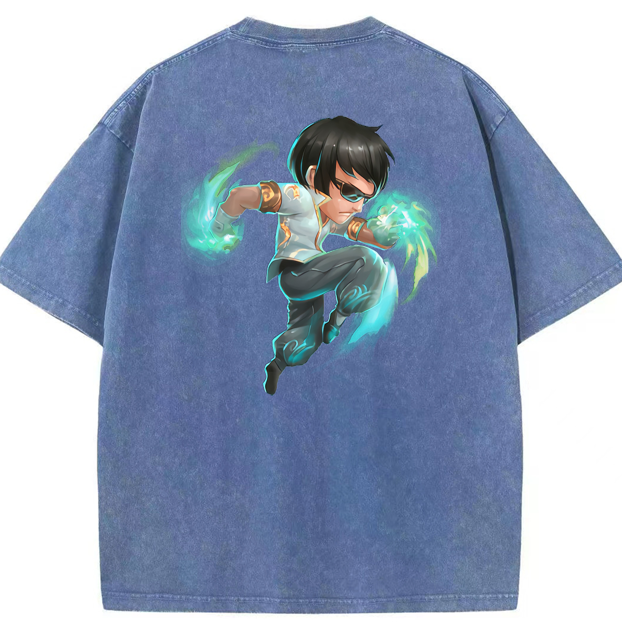 リーグ・オブ・レジェンド League of Legends LOL 綿100% ヴィンテージ風 半袖Tシャツ（背面プリント）