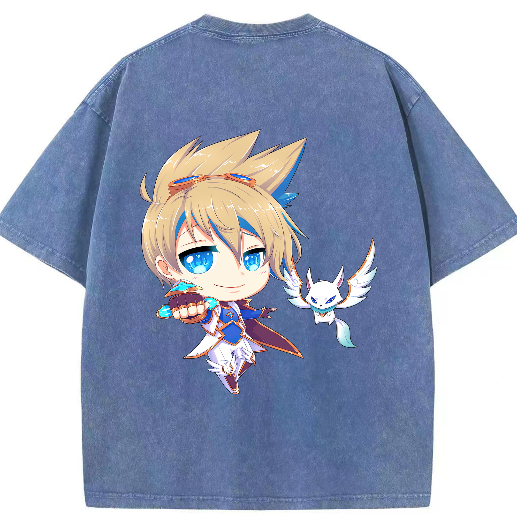 リーグ・オブ・レジェンド League of Legends LOL 綿100% ヴィンテージ風 半袖Tシャツ（背面プリント）