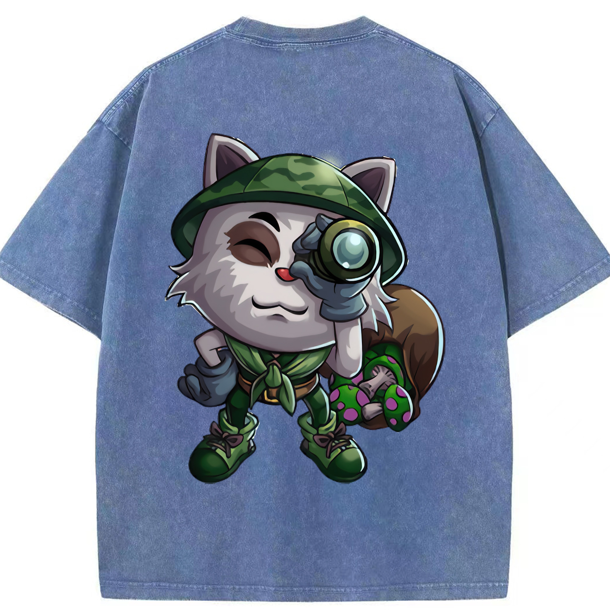 リーグ・オブ・レジェンド League of Legends LOL 綿100% ヴィンテージ風 半袖Tシャツ（背面プリント）