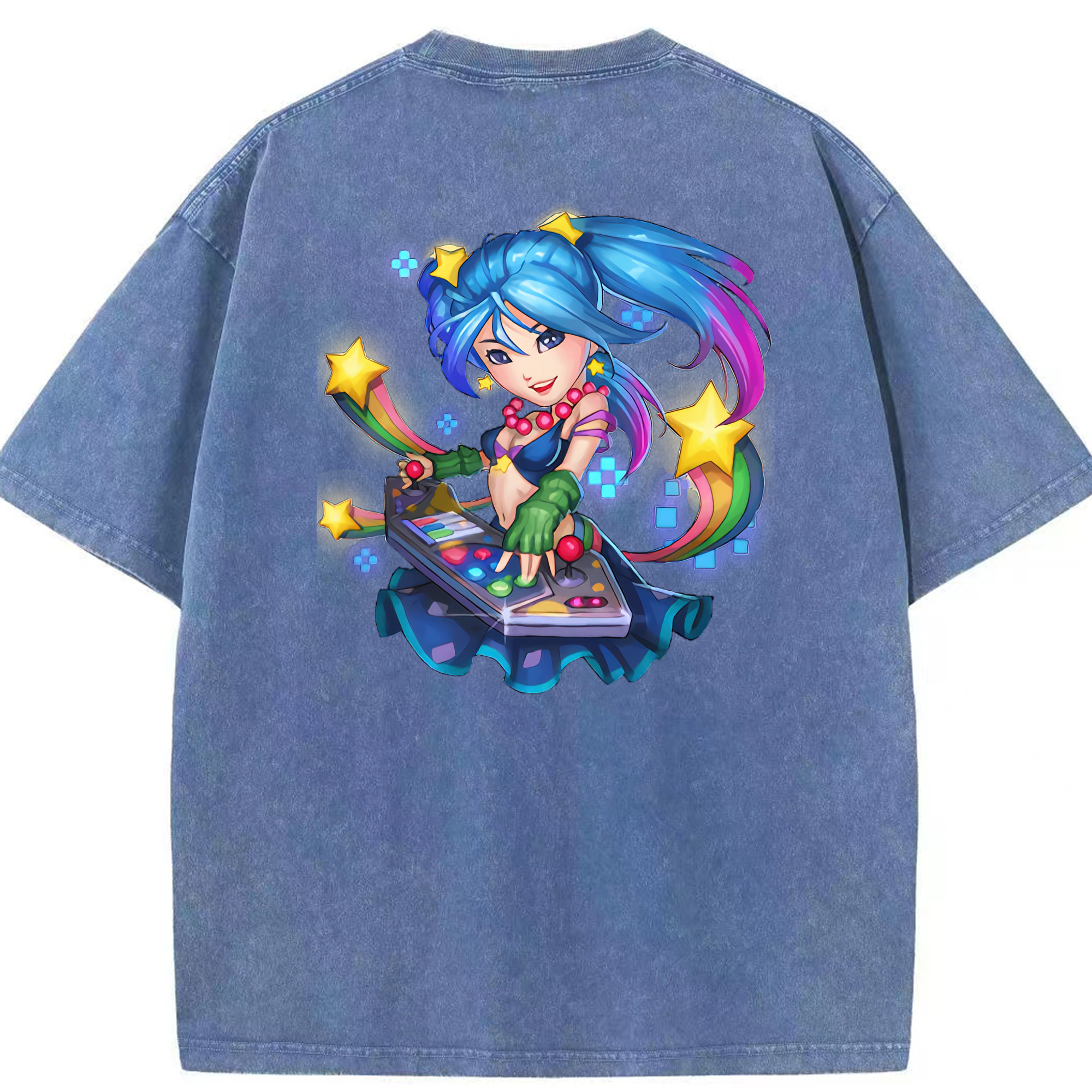 リーグ・オブ・レジェンド League of Legends LOL 綿100% ヴィンテージ風 半袖Tシャツ（背面プリント）