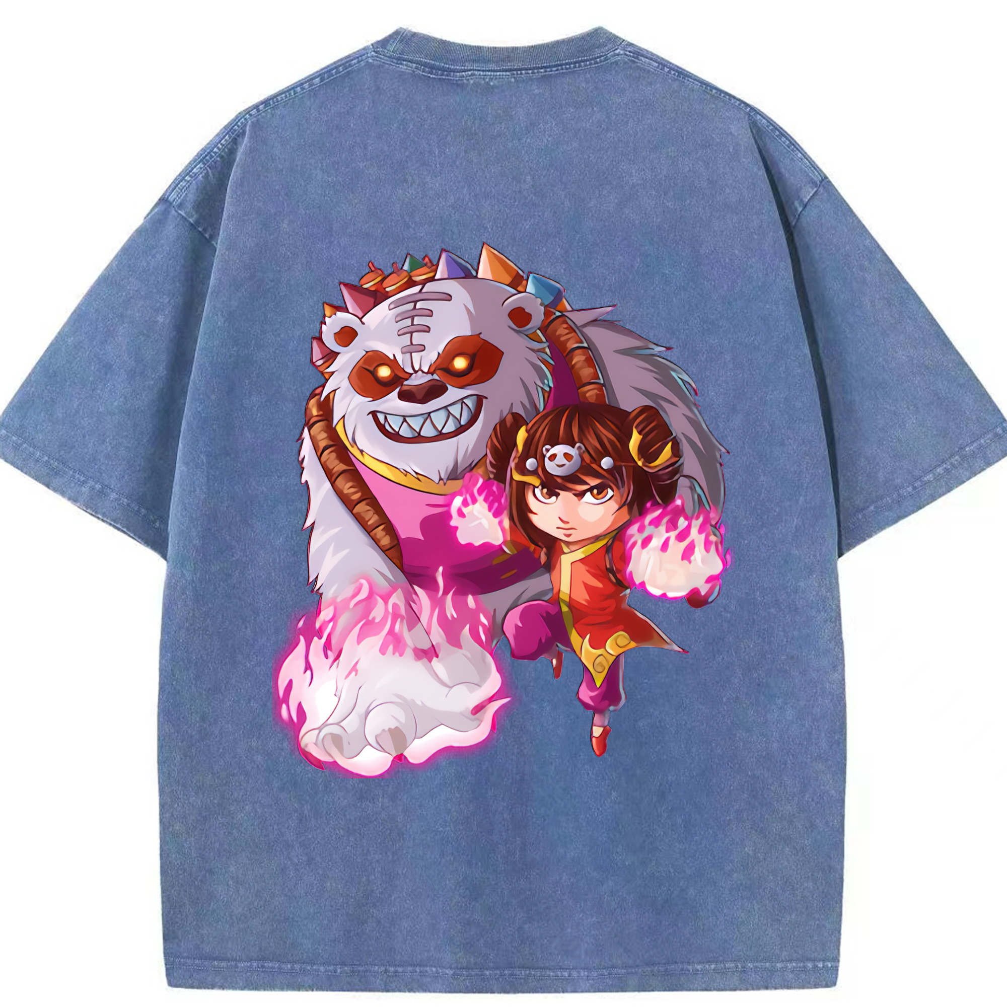リーグ・オブ・レジェンド League of Legends LOL 綿100% ヴィンテージ風 半袖Tシャツ（背面プリント）