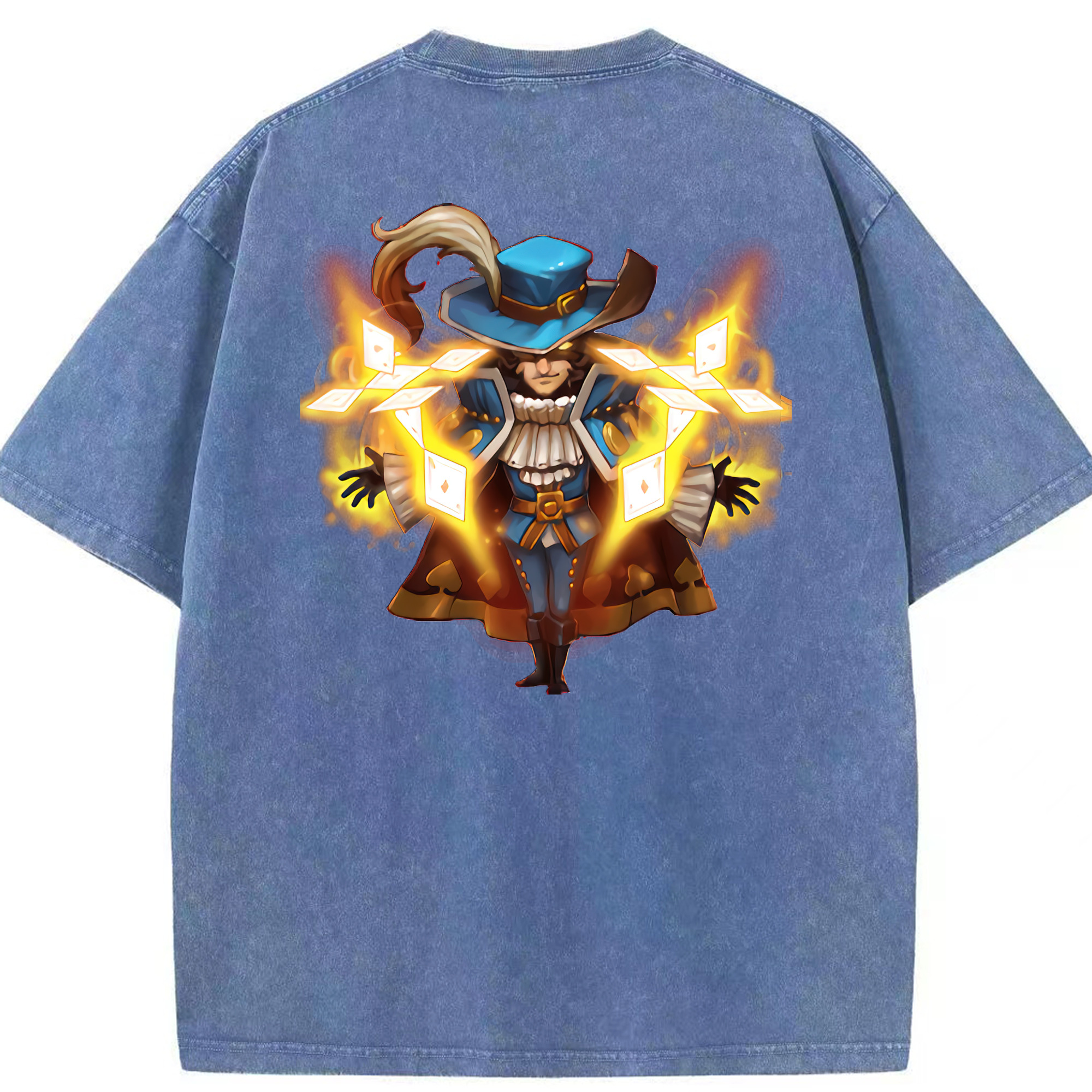 リーグ・オブ・レジェンド League of Legends LOL 綿100% ヴィンテージ風 半袖Tシャツ（背面プリント）