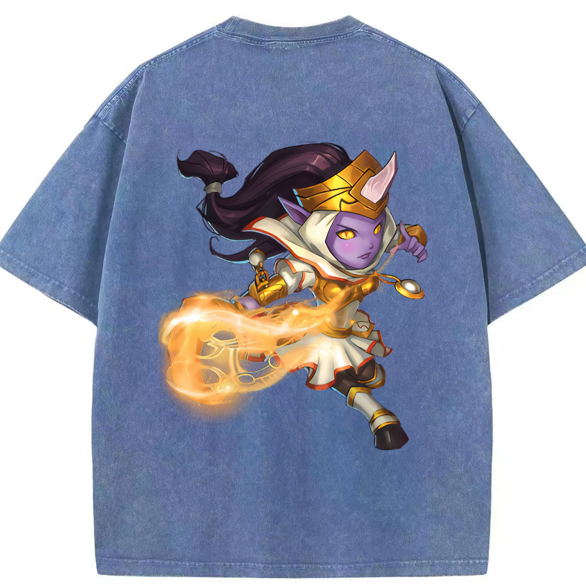 リーグ・オブ・レジェンド League of Legends LOL 綿100% ヴィンテージ風 半袖Tシャツ（背面プリント）