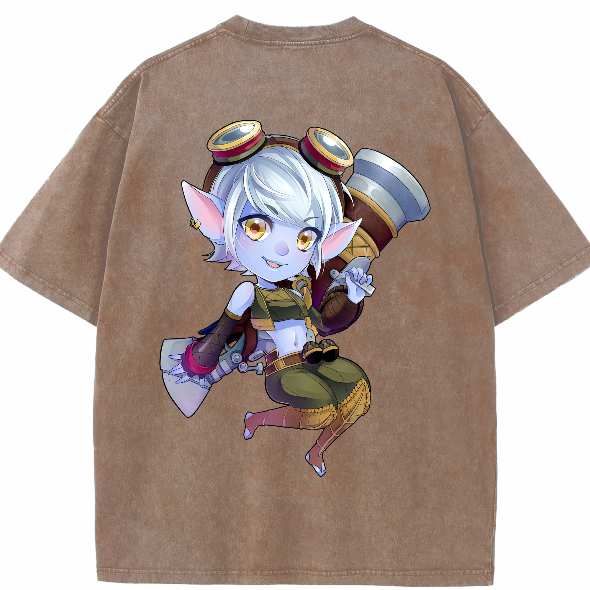 リーグ・オブ・レジェンド League of Legends LOL 綿100% ヴィンテージ風 半袖Tシャツ（背面プリント）