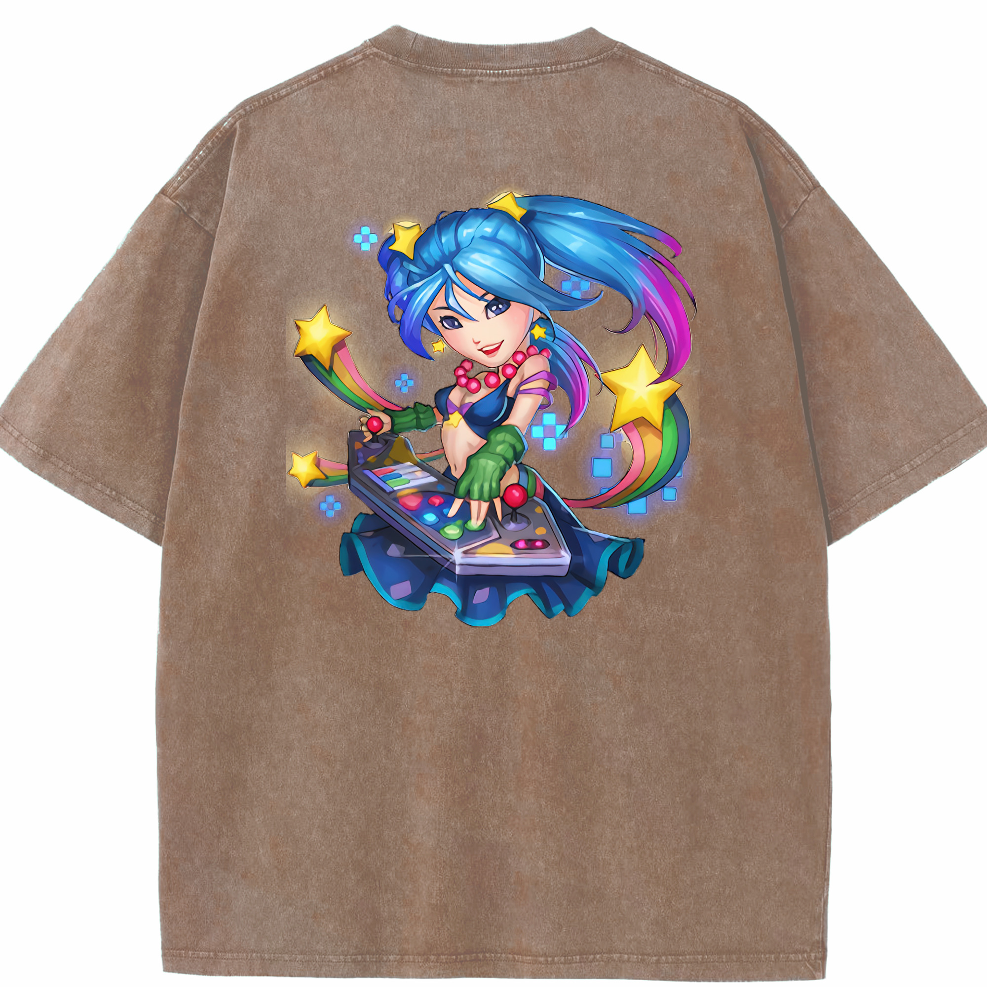 リーグ・オブ・レジェンド League of Legends LOL 綿100% ヴィンテージ風 半袖Tシャツ（背面プリント）