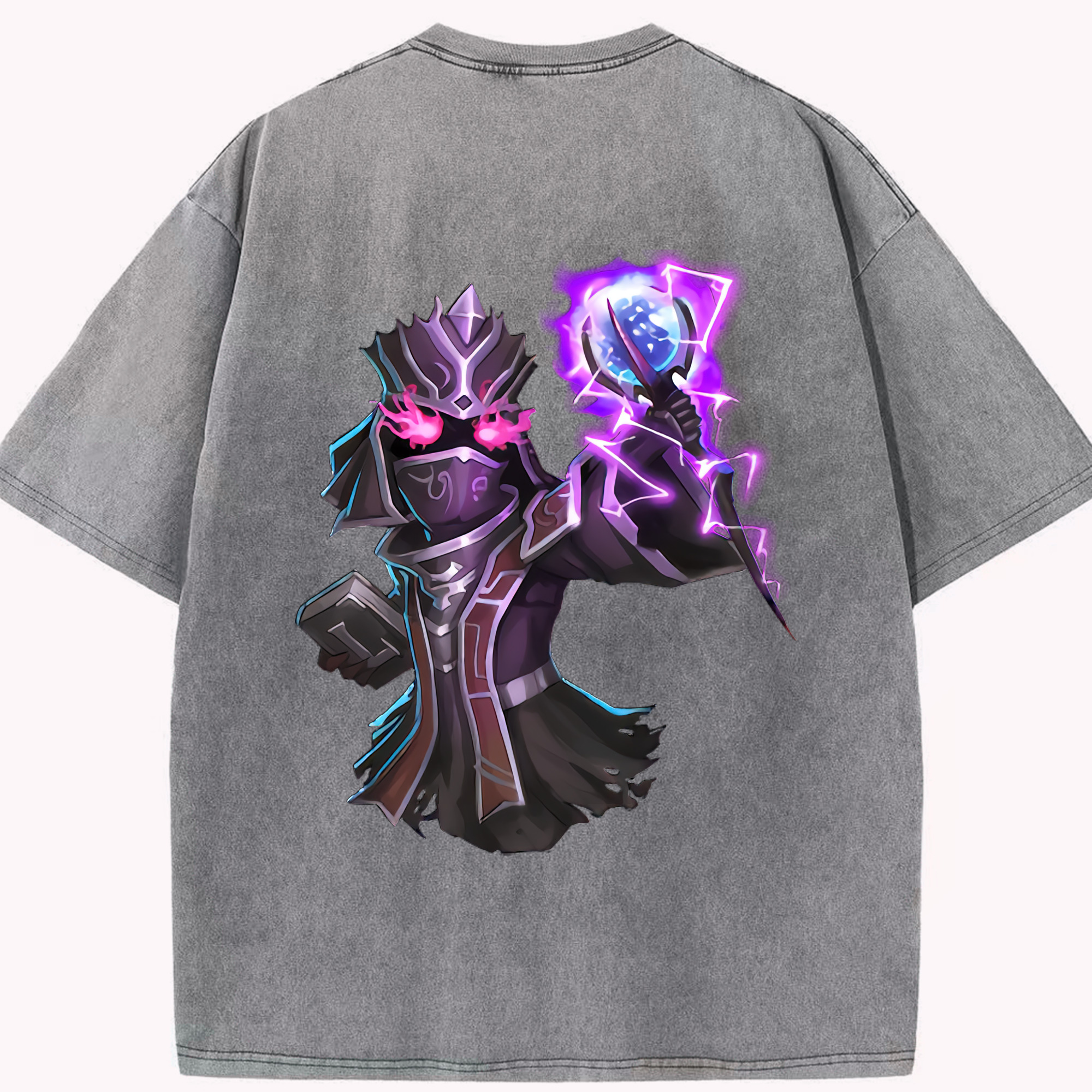 （画像用） リーグ・オブ・レジェンド League of Legends LOL 綿100% ヴィンテージ風 半袖Tシャツ（背面プリント）