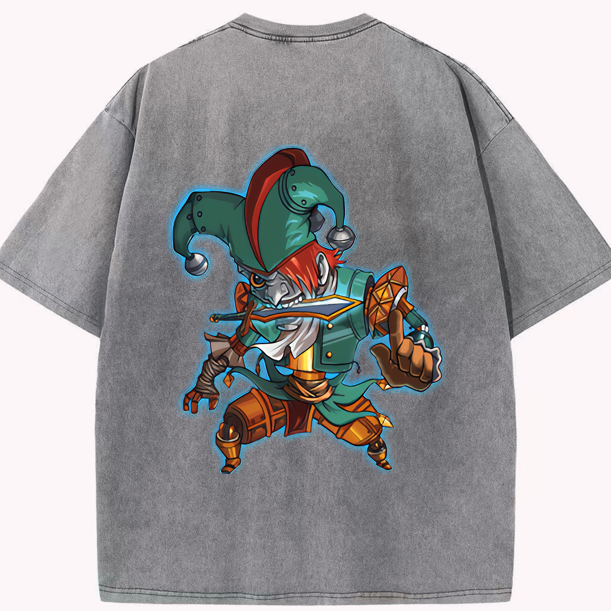 リーグ・オブ・レジェンド League of Legends LOL 綿100% ヴィンテージ風 半袖Tシャツ（背面プリント）