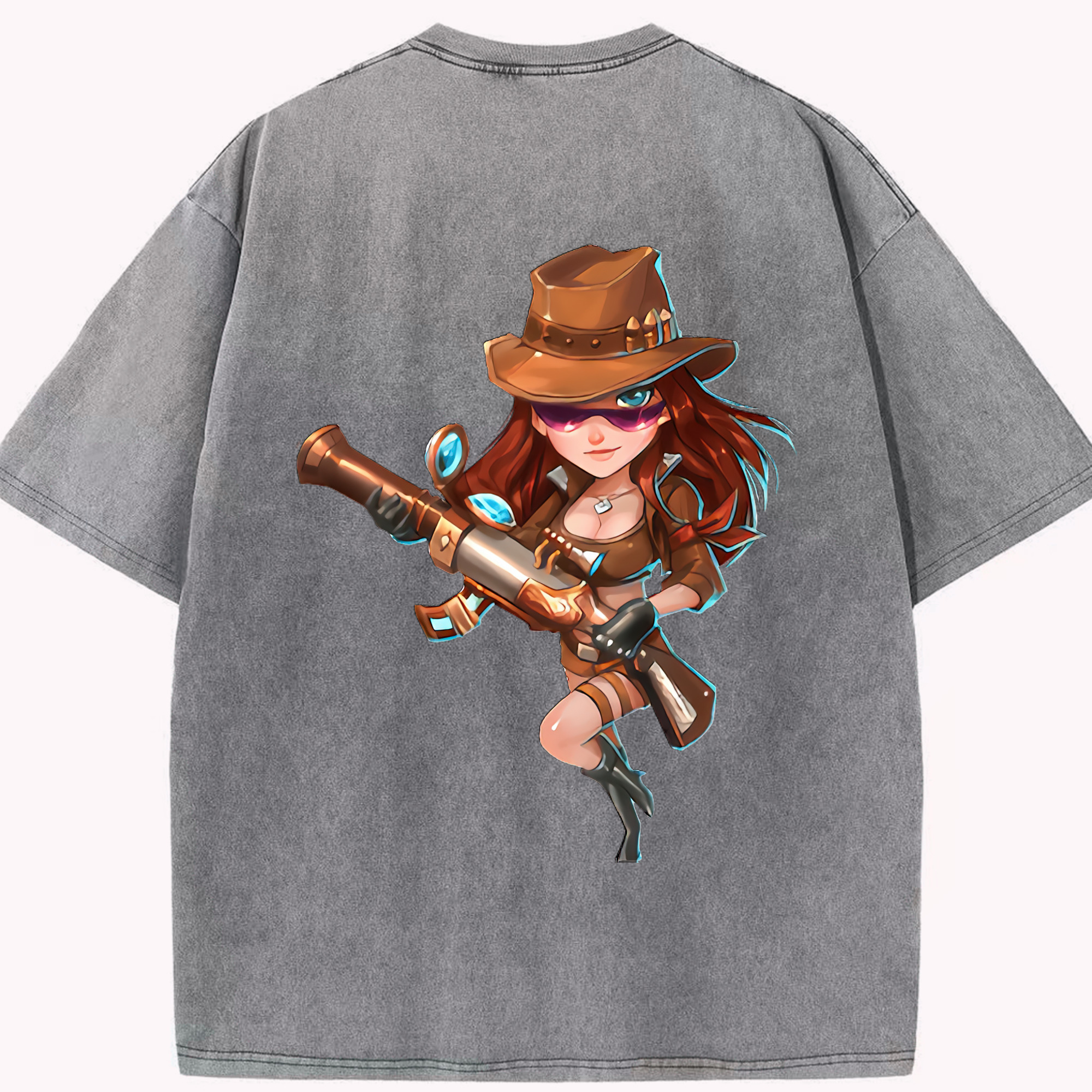 リーグ・オブ・レジェンド League of Legends LOL 綿100% ヴィンテージ風 半袖Tシャツ（背面プリント）