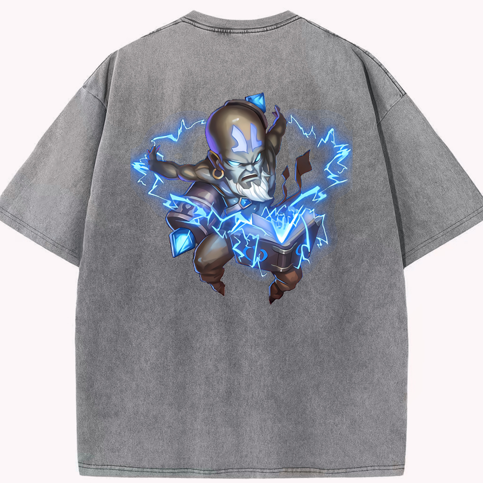 リーグ・オブ・レジェンド League of Legends LOL 綿100% ヴィンテージ風 半袖Tシャツ（背面プリント）