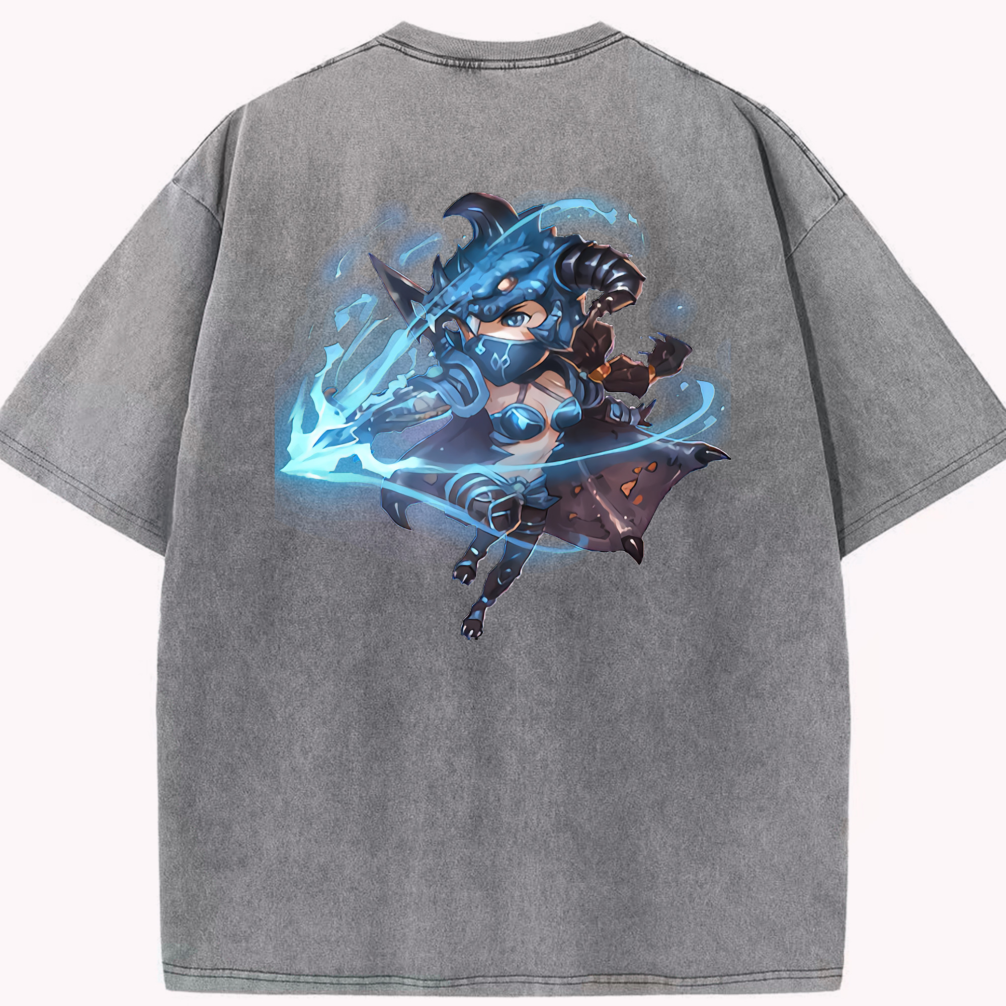 リーグ・オブ・レジェンド League of Legends LOL 綿100% ヴィンテージ風 半袖Tシャツ（背面プリント）