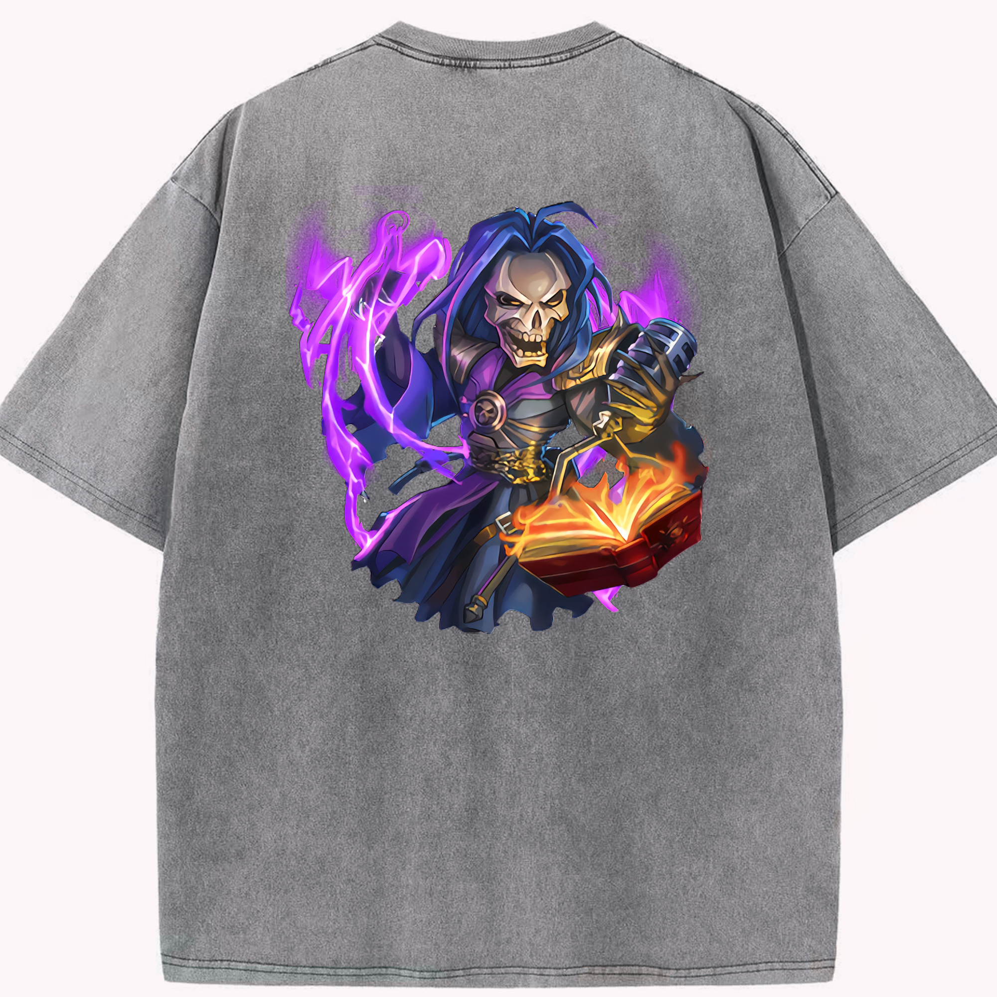 リーグ・オブ・レジェンド League of Legends LOL 綿100% ヴィンテージ風 半袖Tシャツ（背面プリント）