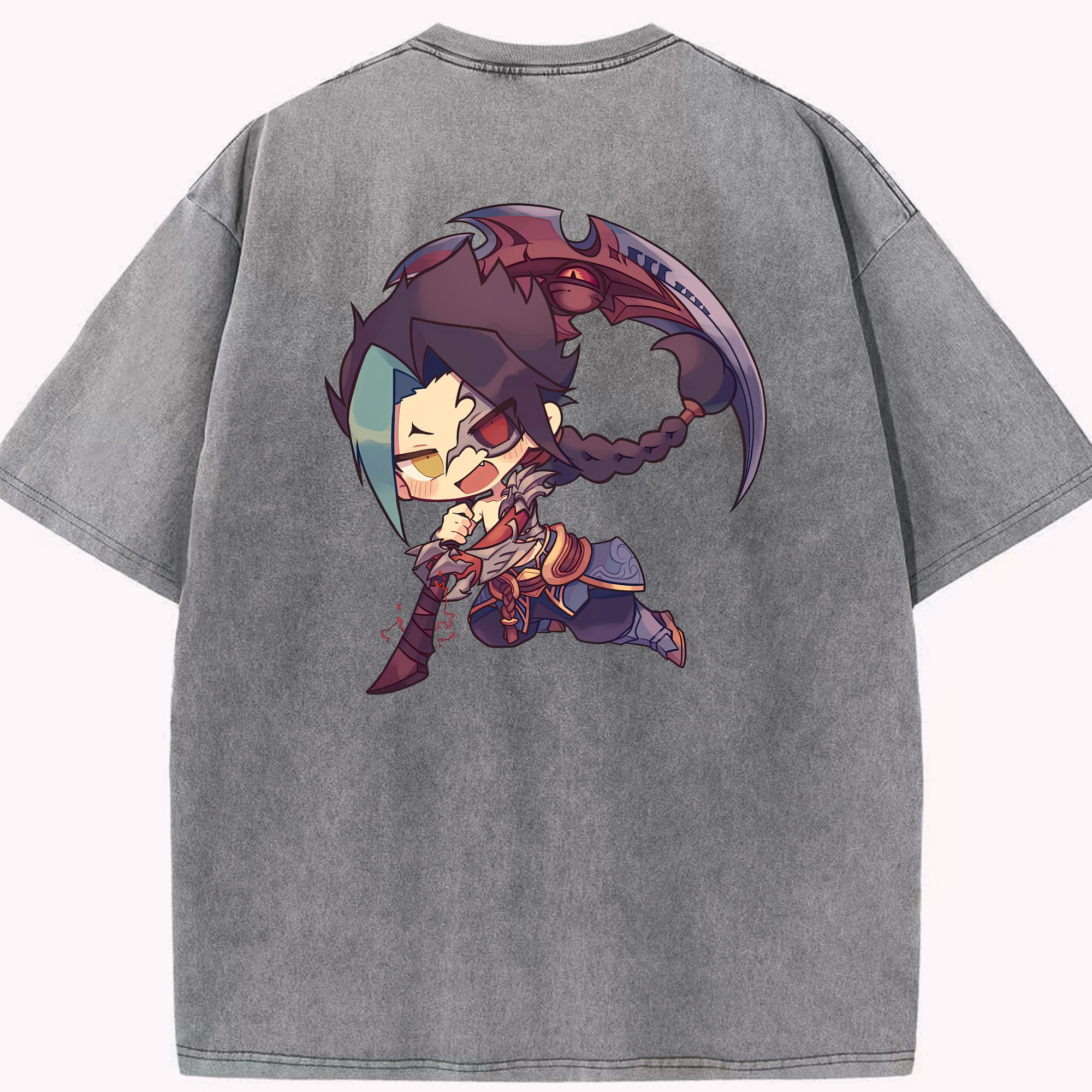 リーグ・オブ・レジェンド League of Legends LOL 綿100% ヴィンテージ風 半袖Tシャツ（背面プリント）