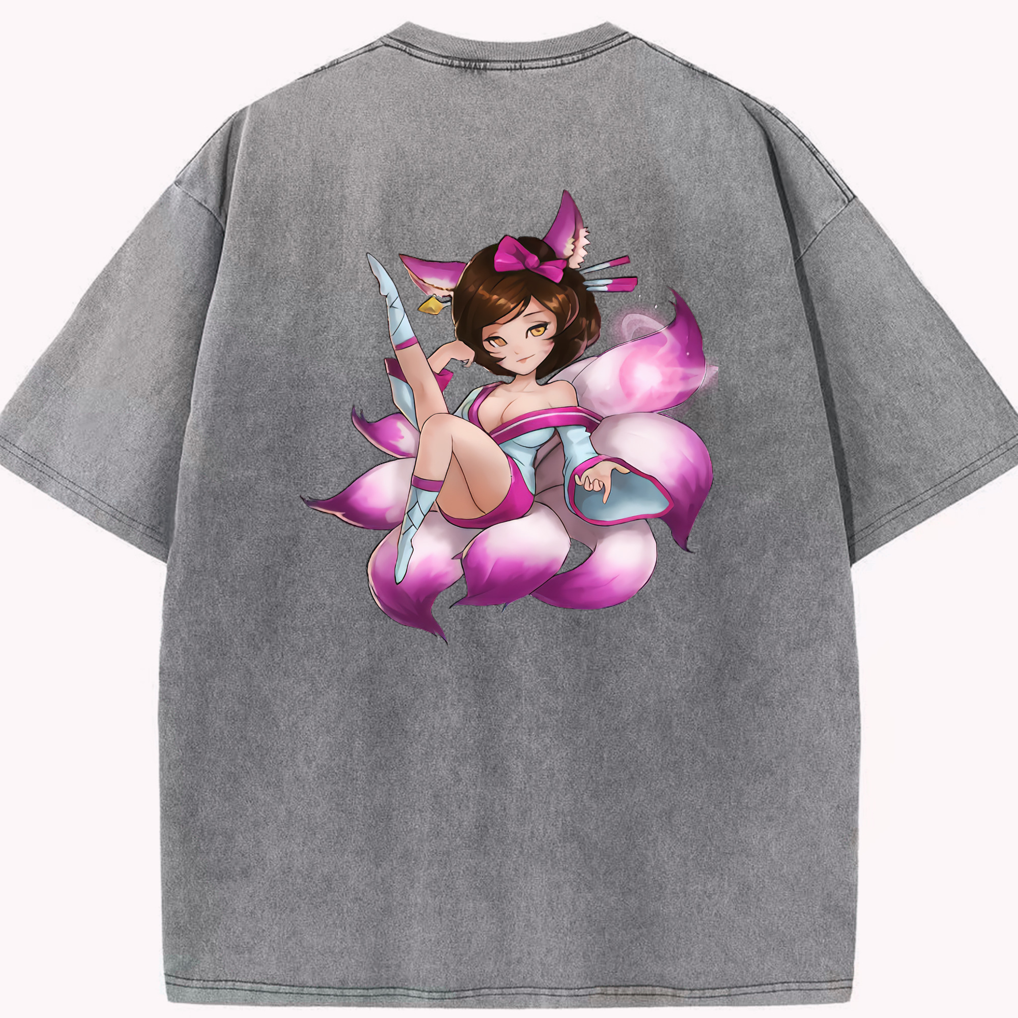 リーグ・オブ・レジェンド League of Legends LOL 綿100% ヴィンテージ風 半袖Tシャツ（背面プリント）