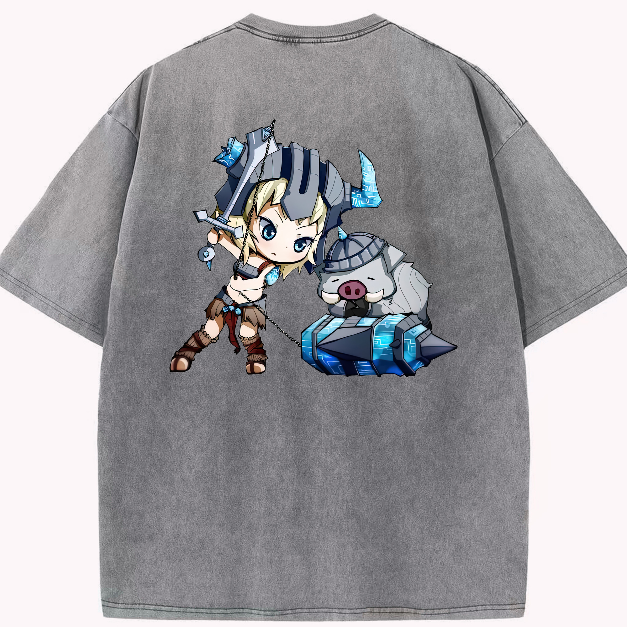 リーグ・オブ・レジェンド League of Legends LOL 綿100% ヴィンテージ風 半袖Tシャツ（背面プリント）
