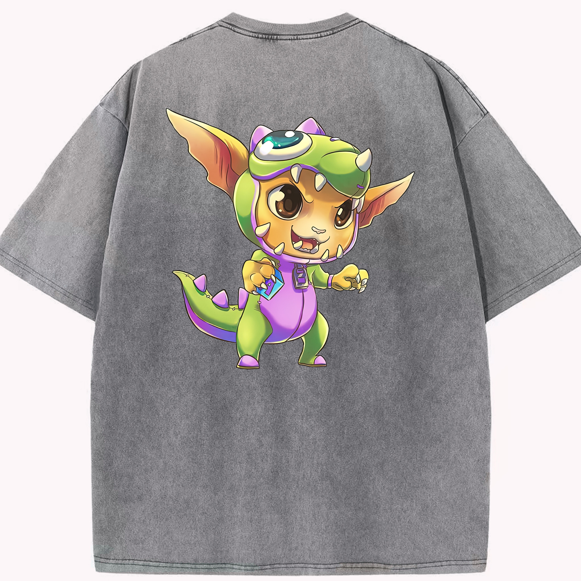 リーグ・オブ・レジェンド League of Legends LOL 綿100% ヴィンテージ風 半袖Tシャツ（背面プリント）