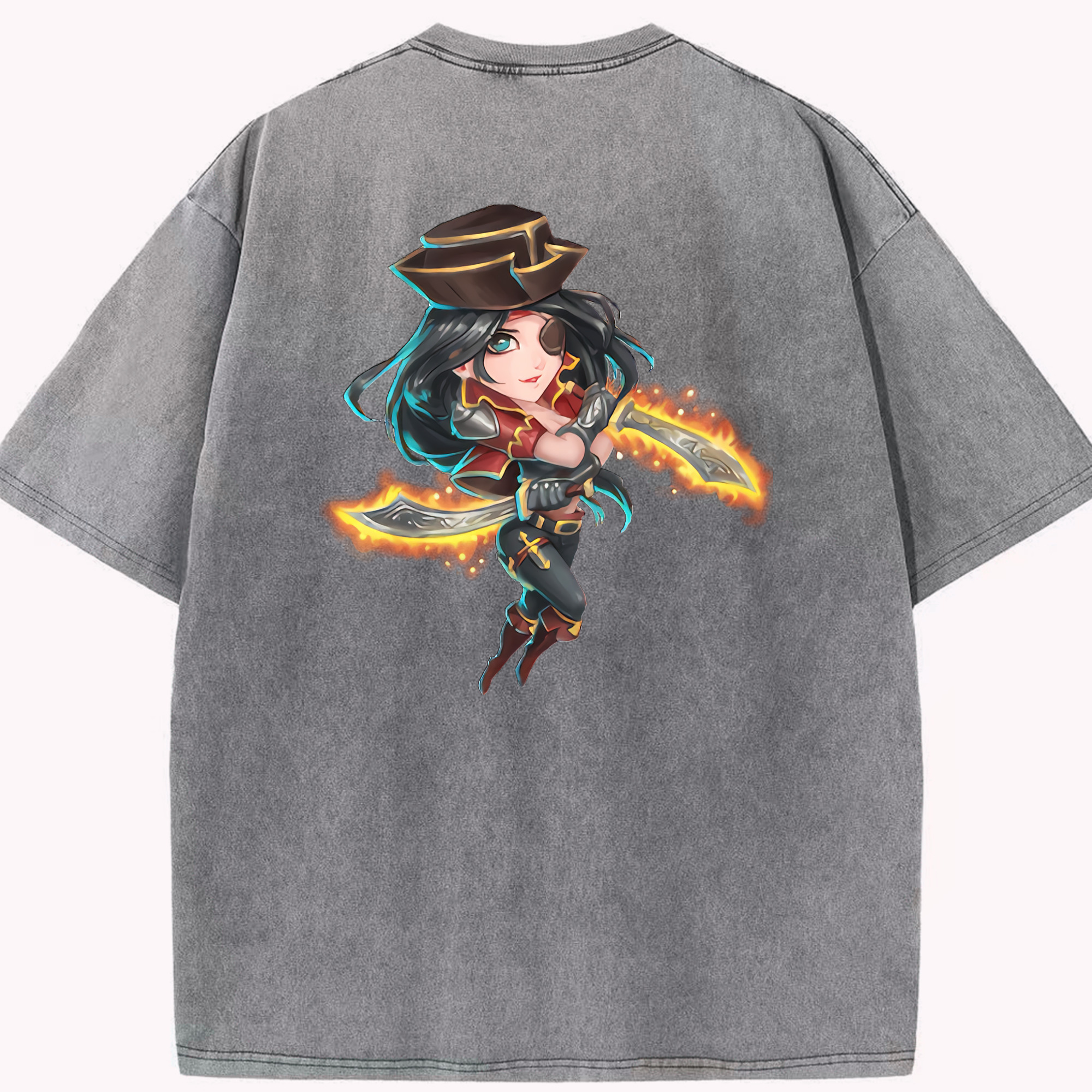 リーグ・オブ・レジェンド League of Legends LOL 綿100% ヴィンテージ風 半袖Tシャツ（背面プリント）