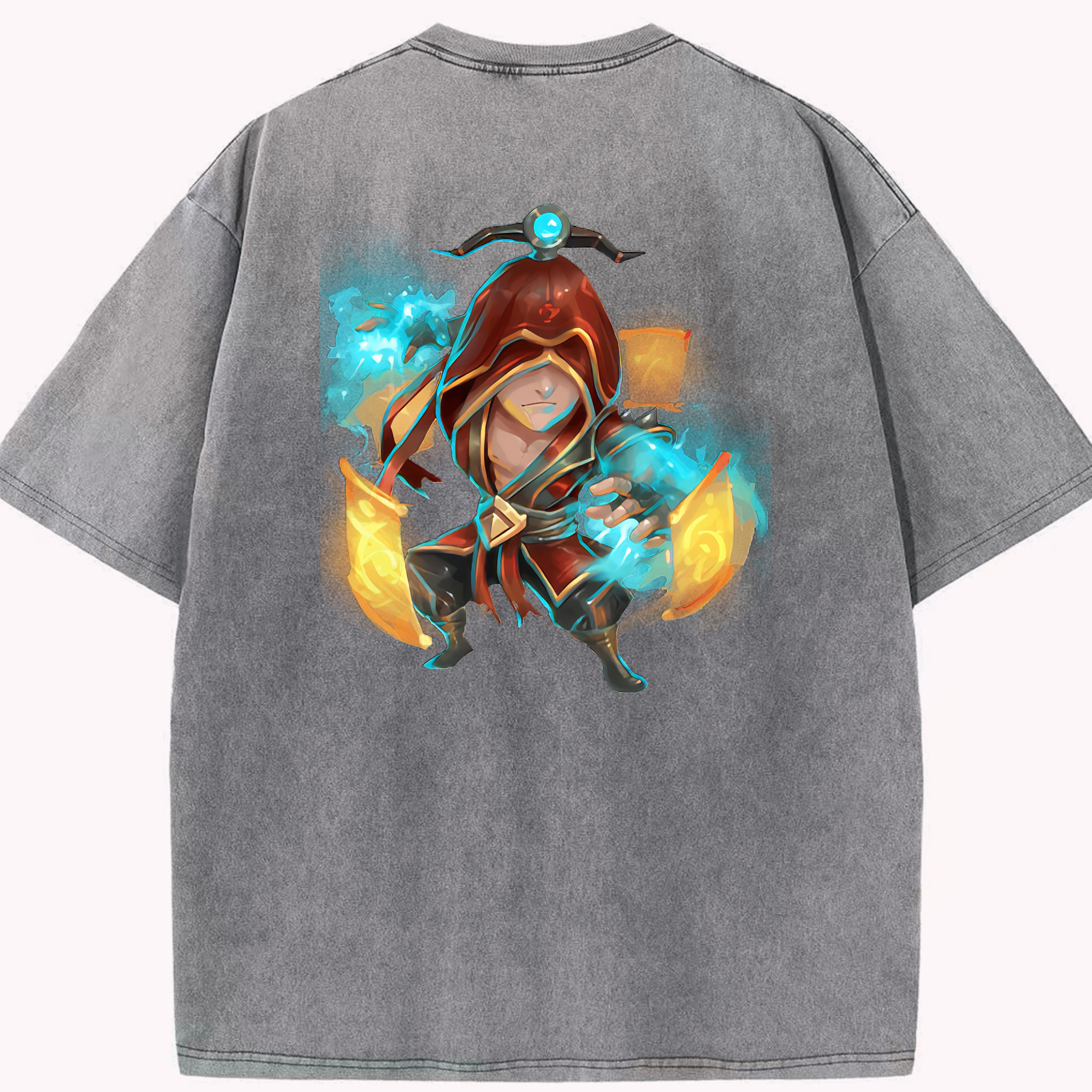 リーグ・オブ・レジェンド League of Legends LOL 綿100% ヴィンテージ風 半袖Tシャツ（背面プリント）