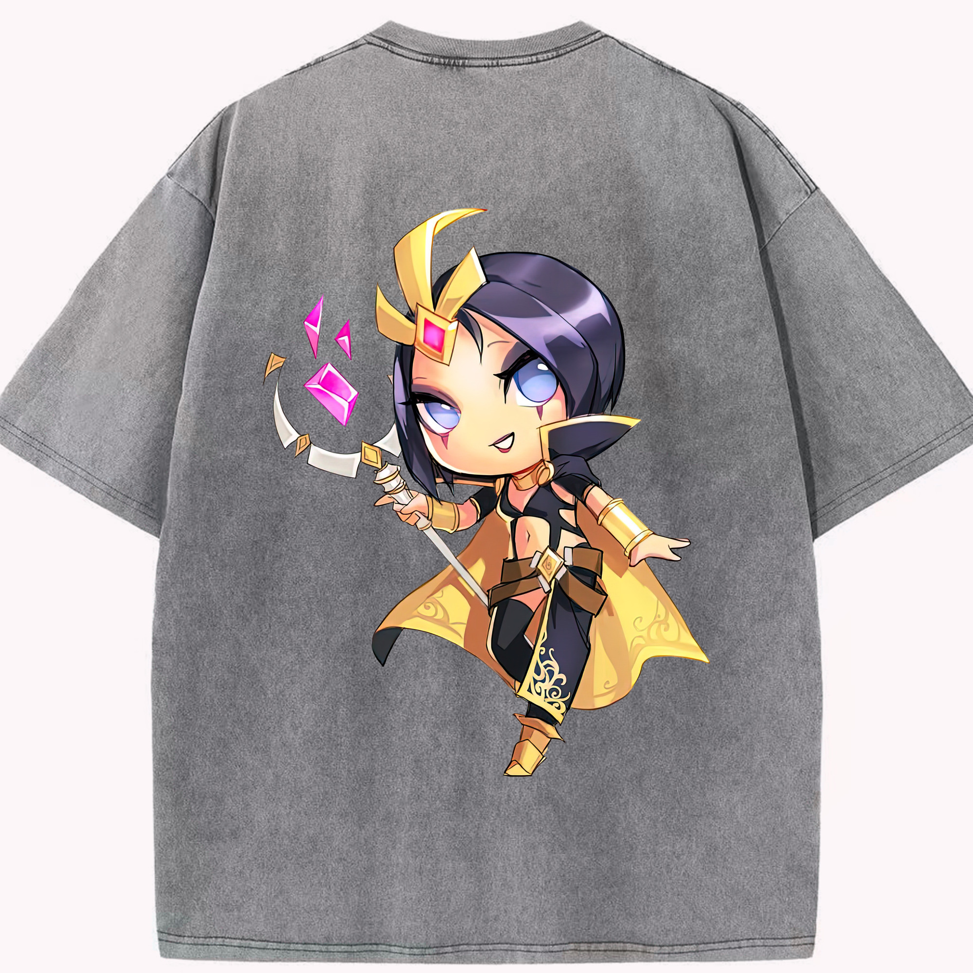 リーグ・オブ・レジェンド League of Legends LOL 綿100% ヴィンテージ風 半袖Tシャツ（背面プリント）