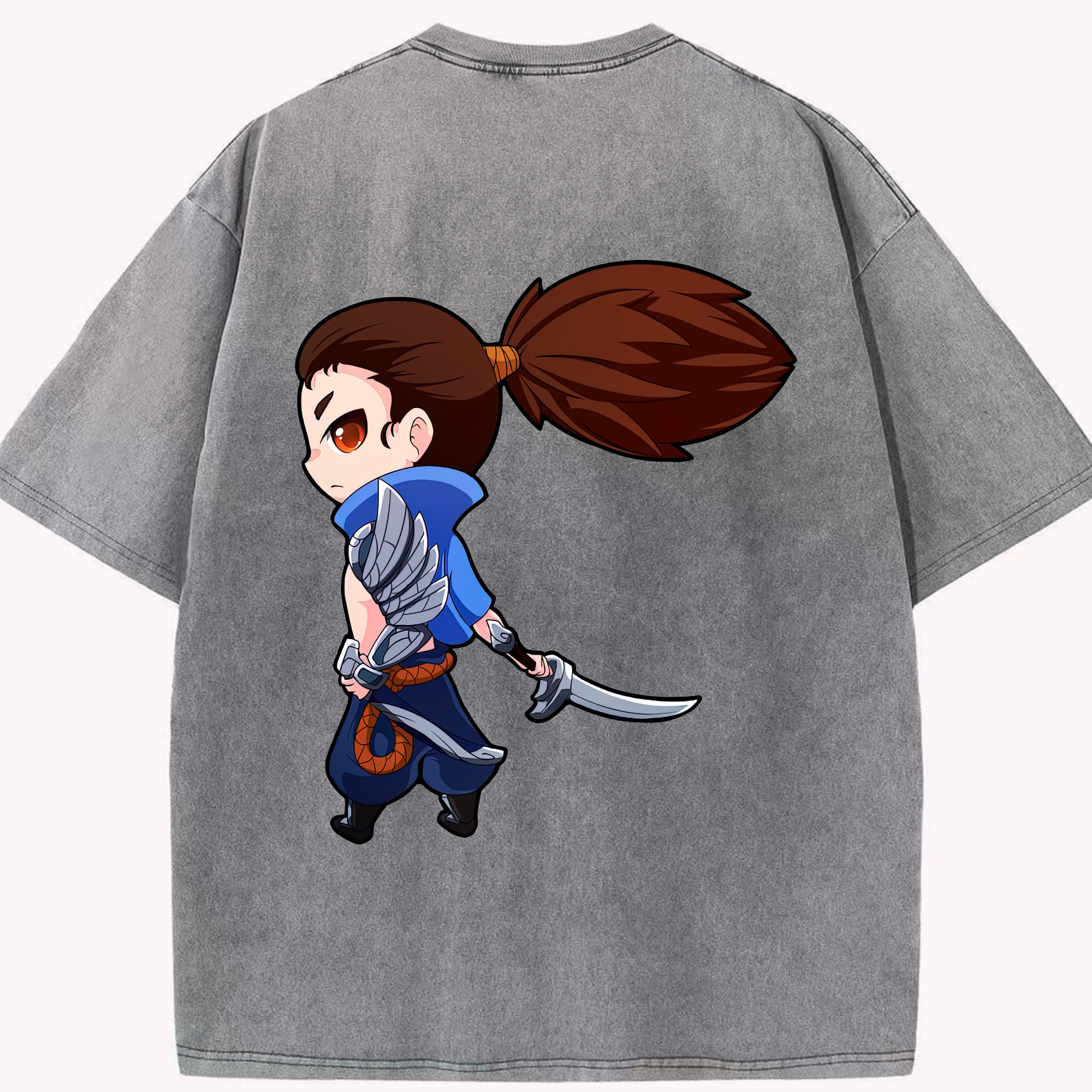 リーグ・オブ・レジェンド League of Legends LOL 綿100% ヴィンテージ風 半袖Tシャツ（背面プリント）