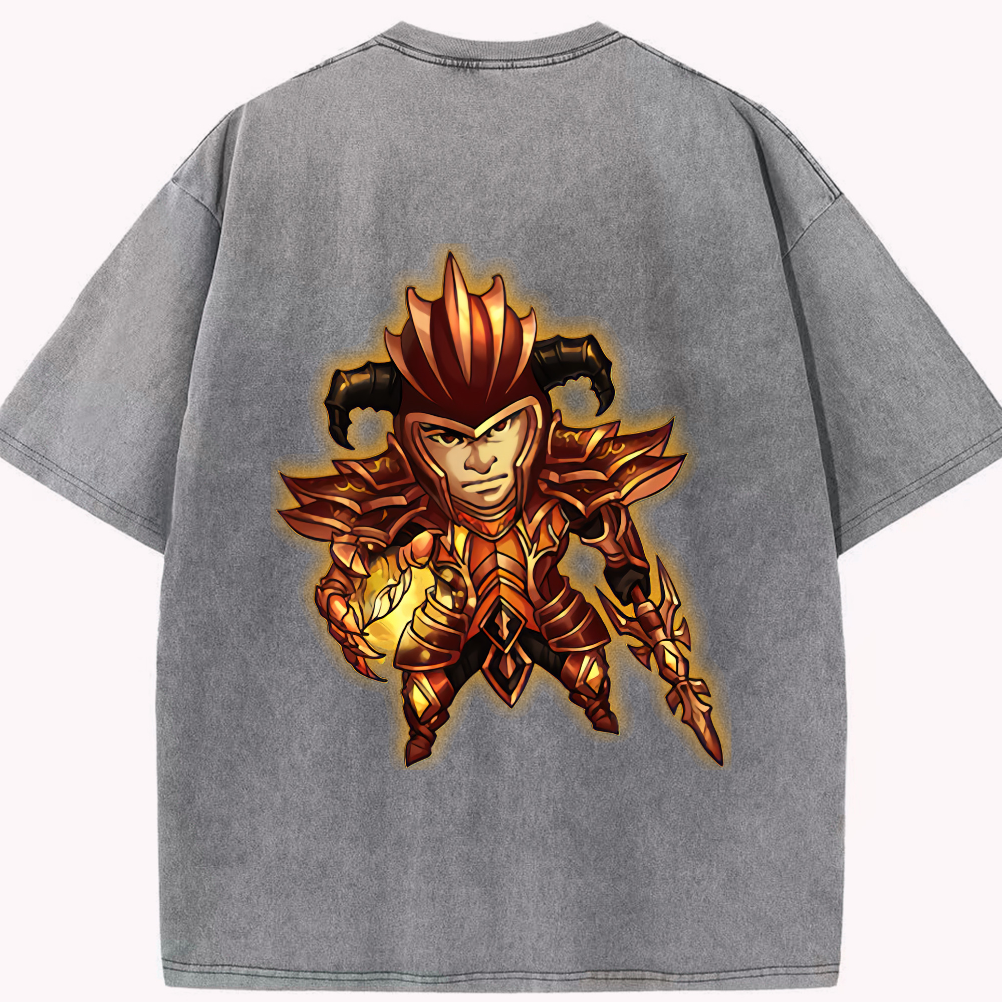 リーグ・オブ・レジェンド League of Legends LOL 綿100% ヴィンテージ風 半袖Tシャツ（背面プリント）