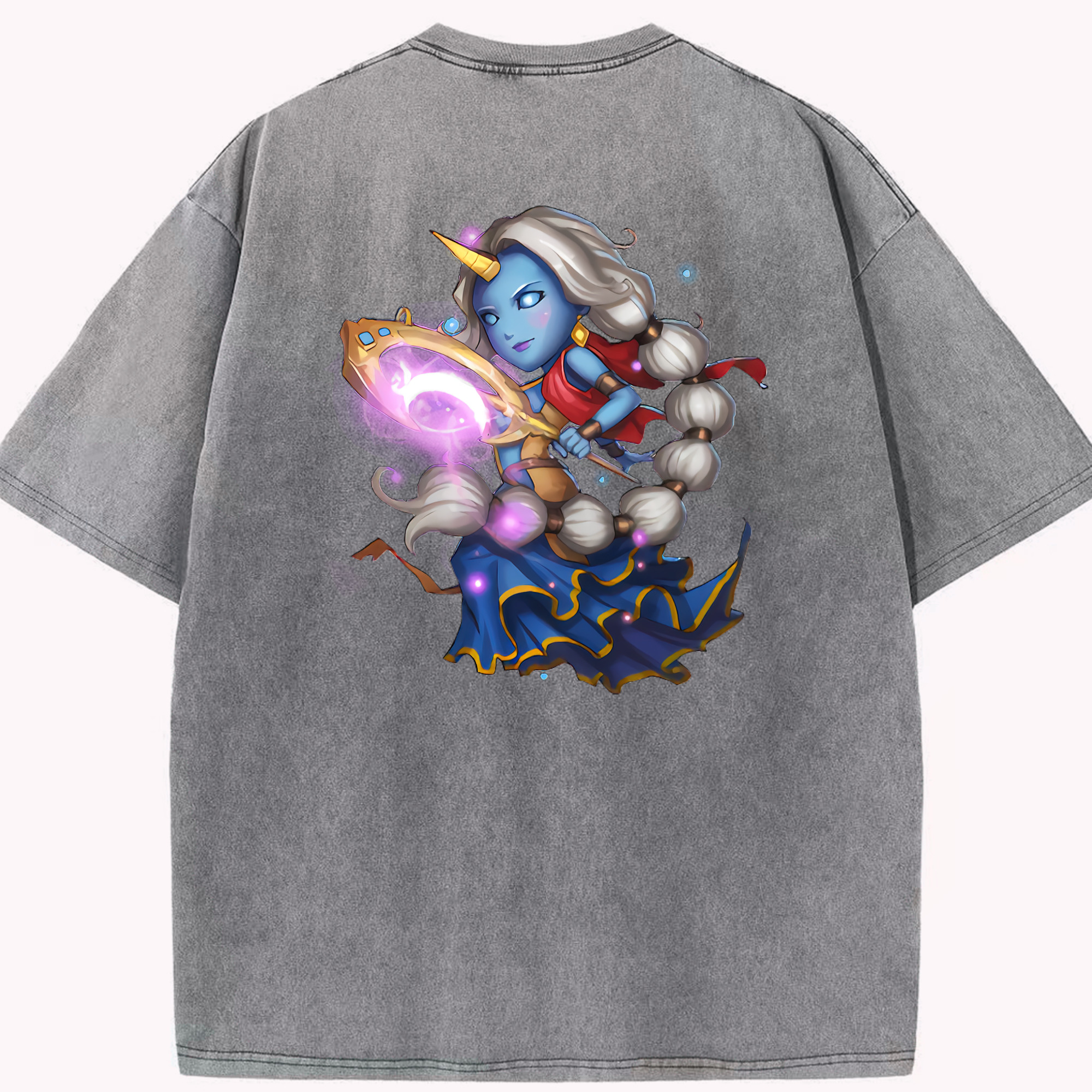 リーグ・オブ・レジェンド League of Legends LOL 綿100% ヴィンテージ風 半袖Tシャツ（背面プリント）