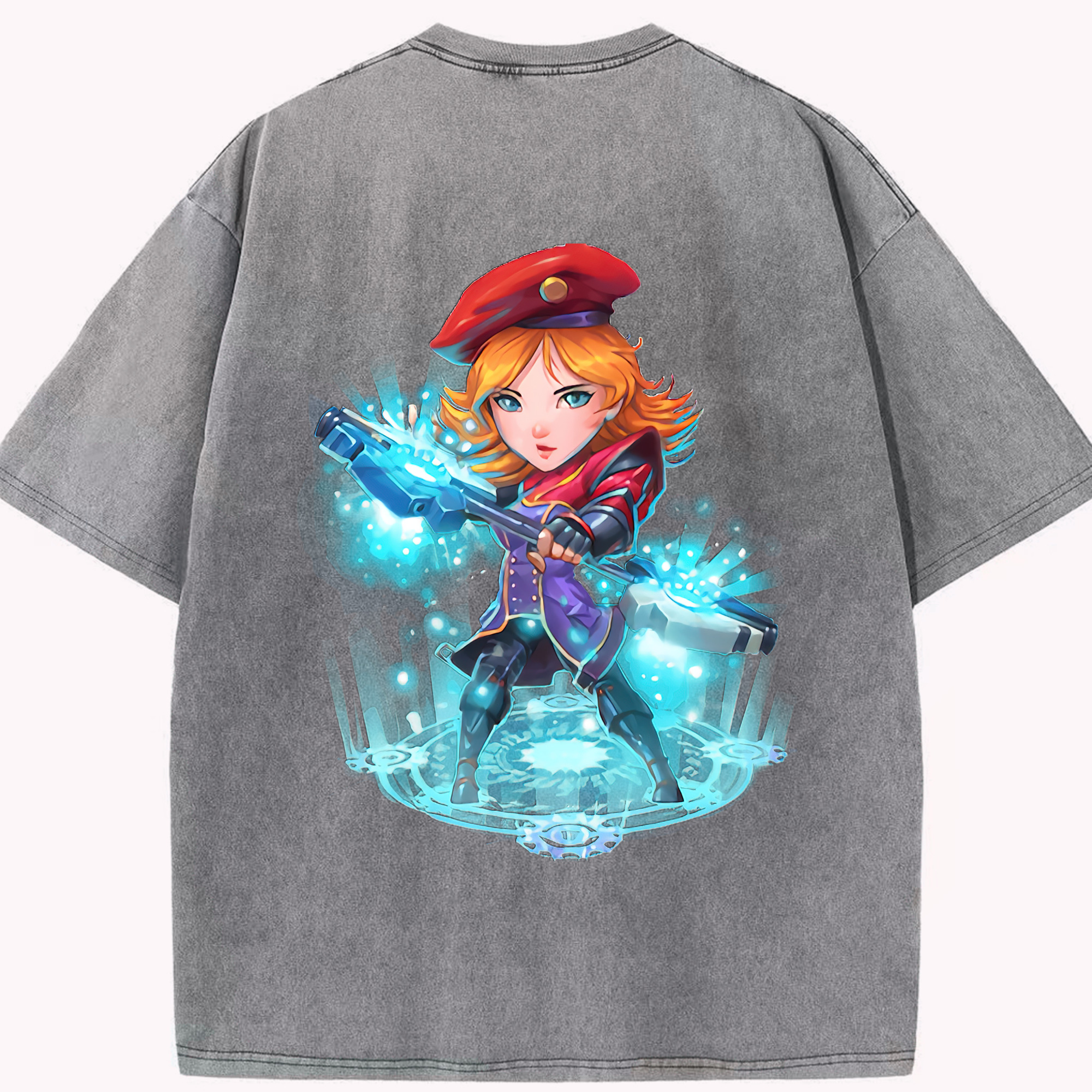 リーグ・オブ・レジェンド League of Legends LOL 綿100% ヴィンテージ風 半袖Tシャツ（背面プリント）