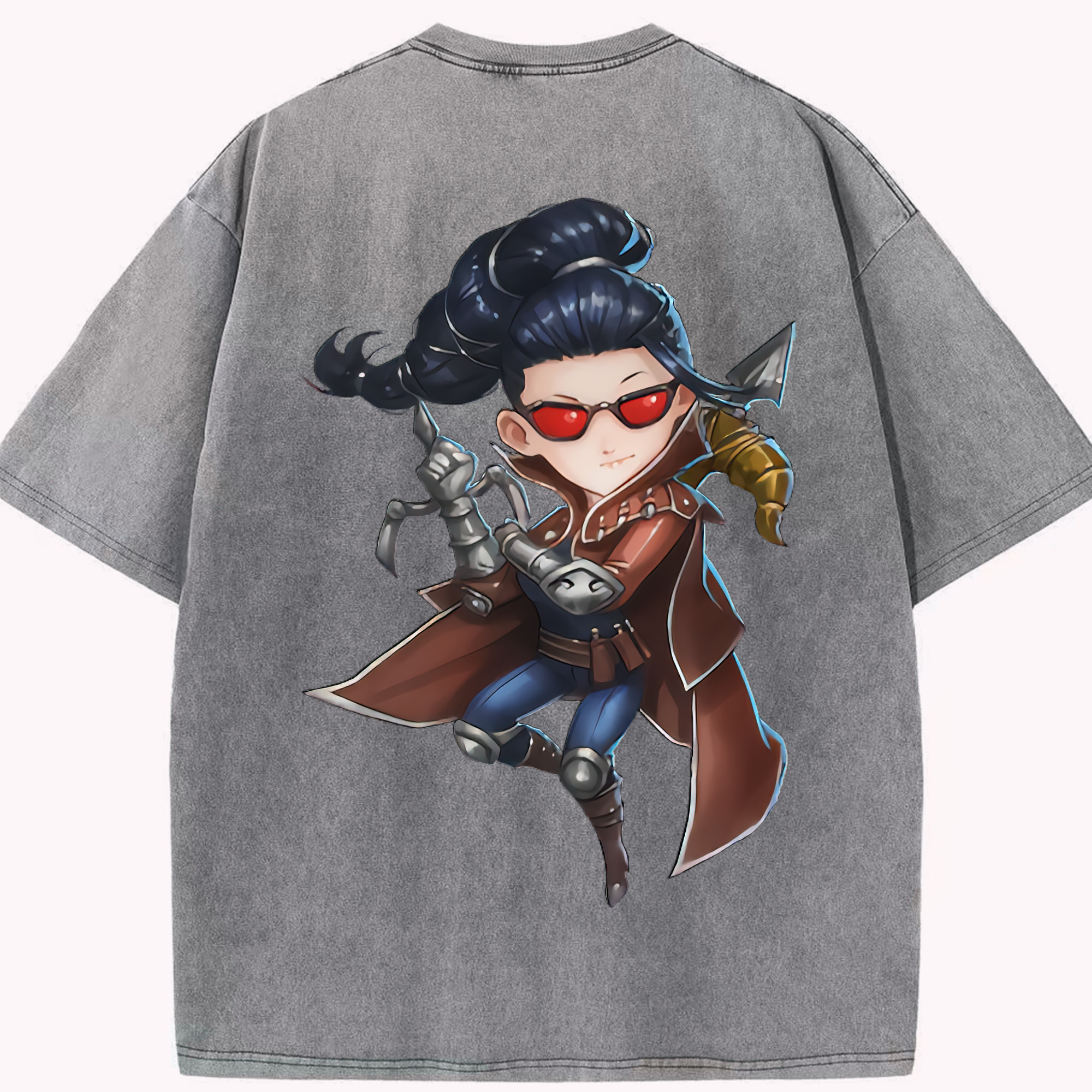 リーグ・オブ・レジェンド League of Legends LOL 綿100% ヴィンテージ風 半袖Tシャツ（背面プリント）