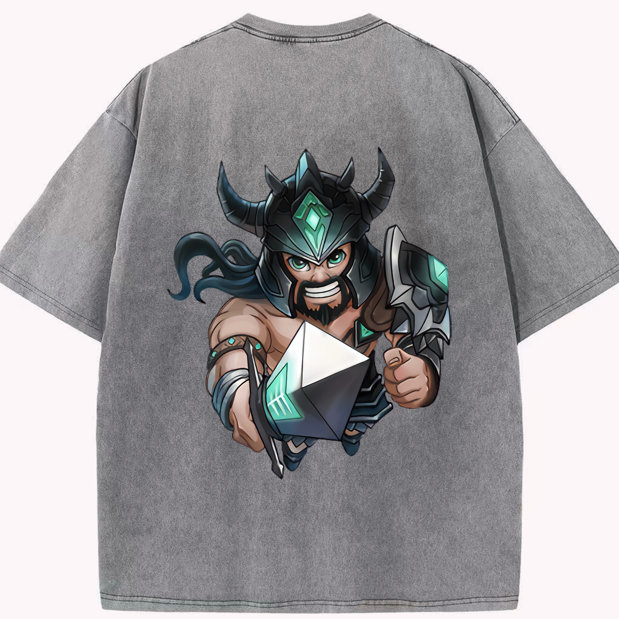 リーグ・オブ・レジェンド League of Legends LOL 綿100% ヴィンテージ風 半袖Tシャツ（背面プリント）