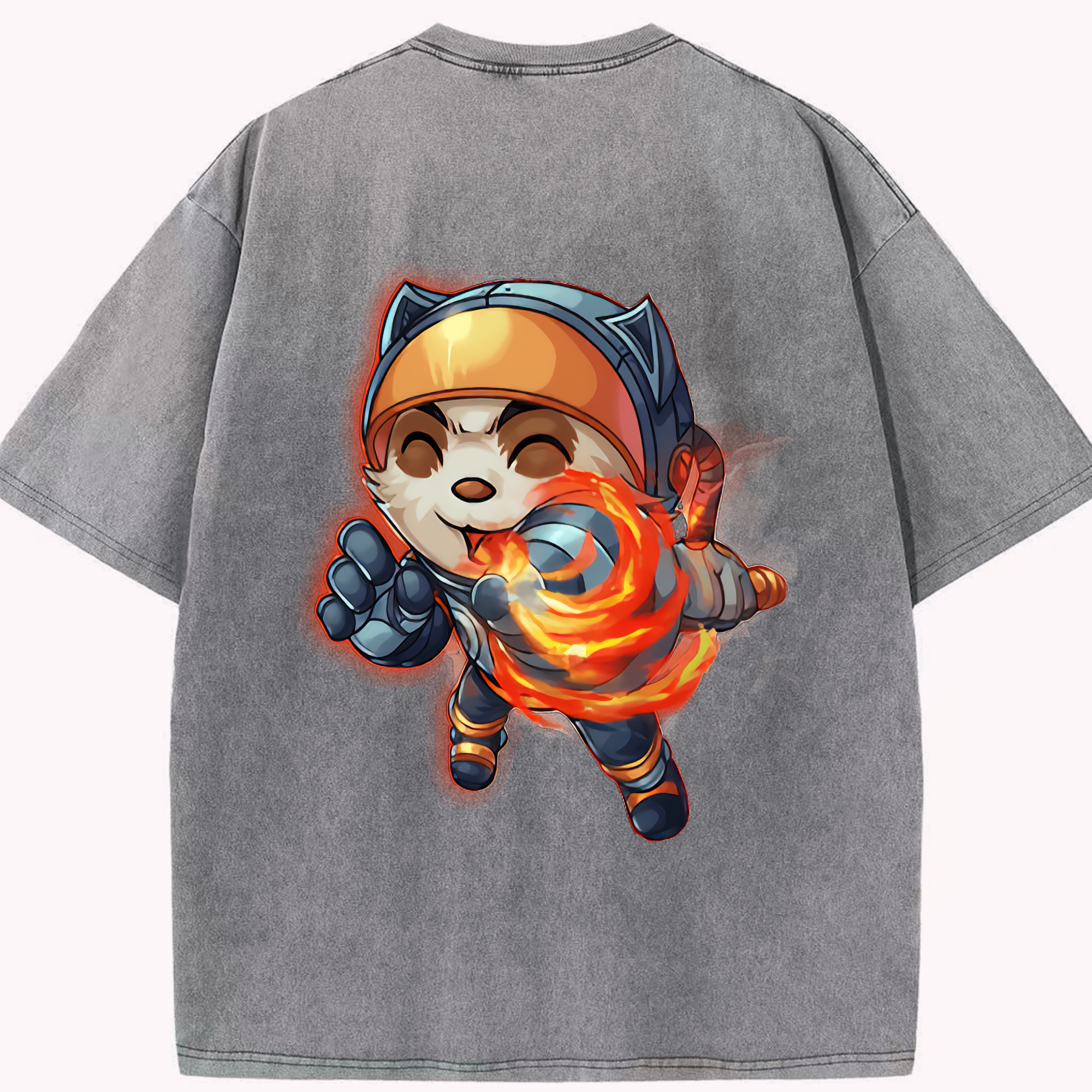 リーグ・オブ・レジェンド League of Legends LOL 綿100% ヴィンテージ風 半袖Tシャツ（背面プリント）