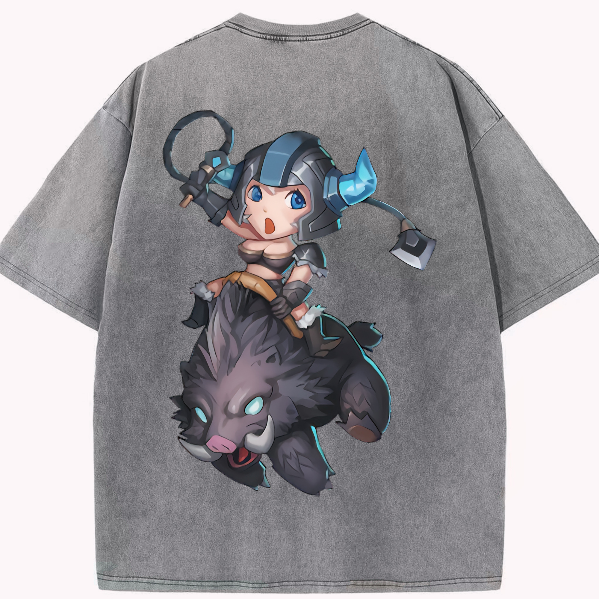 リーグ・オブ・レジェンド League of Legends LOL 綿100% ヴィンテージ風 半袖Tシャツ（背面プリント）