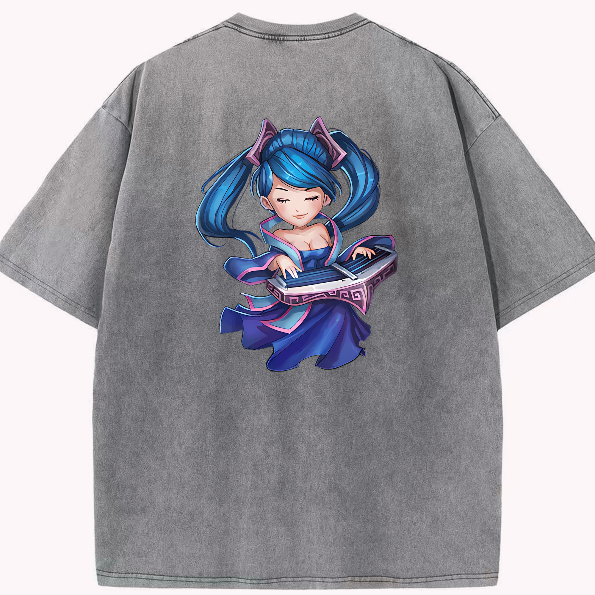 リーグ・オブ・レジェンド League of Legends LOL 綿100% ヴィンテージ風 半袖Tシャツ（背面プリント）