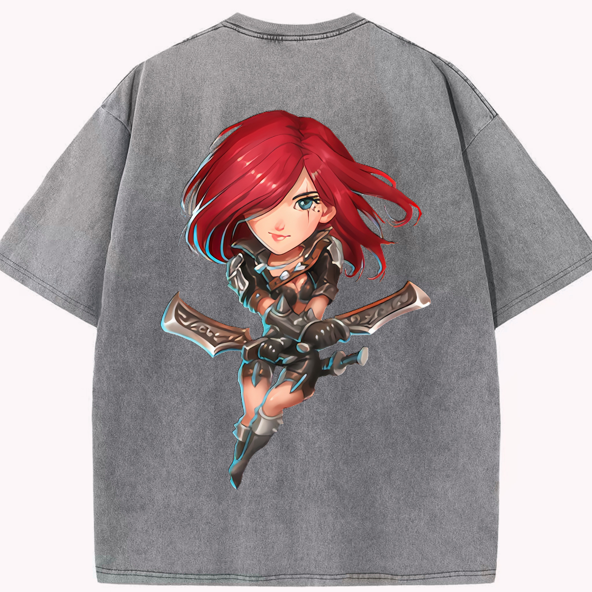 リーグ・オブ・レジェンド League of Legends LOL 綿100% ヴィンテージ風 半袖Tシャツ（背面プリント）
