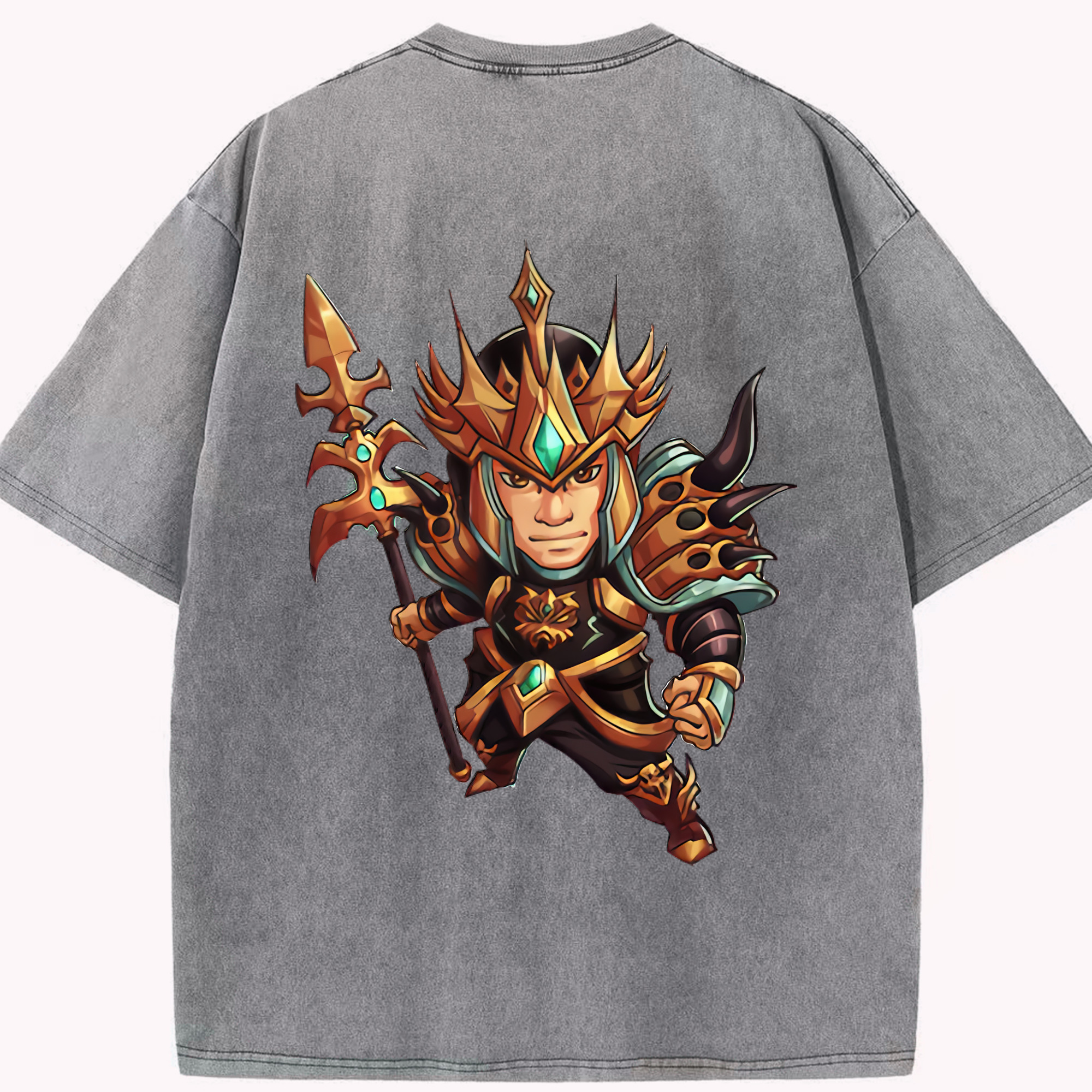 リーグ・オブ・レジェンド League of Legends LOL 綿100% ヴィンテージ風 半袖Tシャツ（背面プリント）