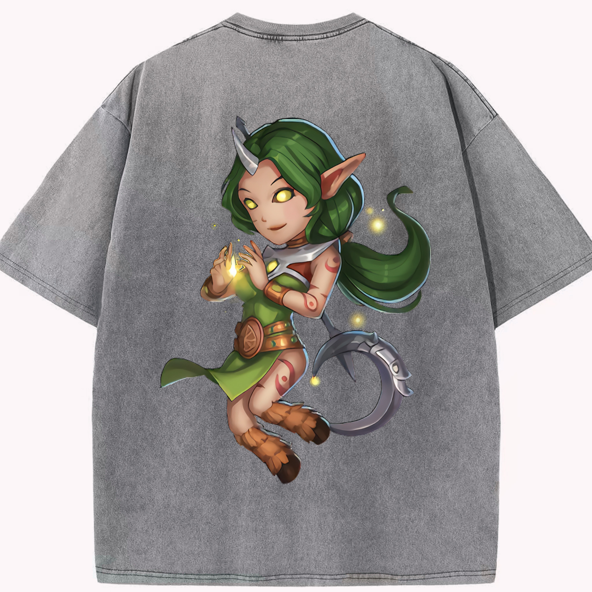 リーグ・オブ・レジェンド League of Legends LOL 綿100% ヴィンテージ風 半袖Tシャツ（背面プリント）