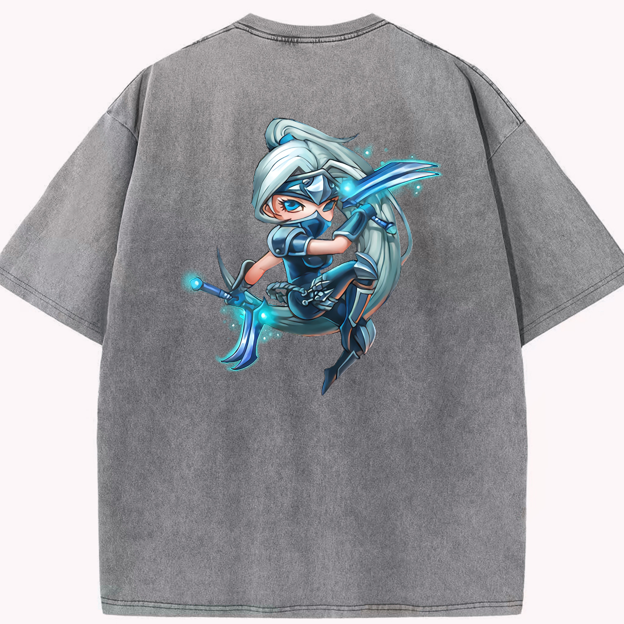 リーグ・オブ・レジェンド League of Legends LOL 綿100% ヴィンテージ風 半袖Tシャツ（背面プリント）