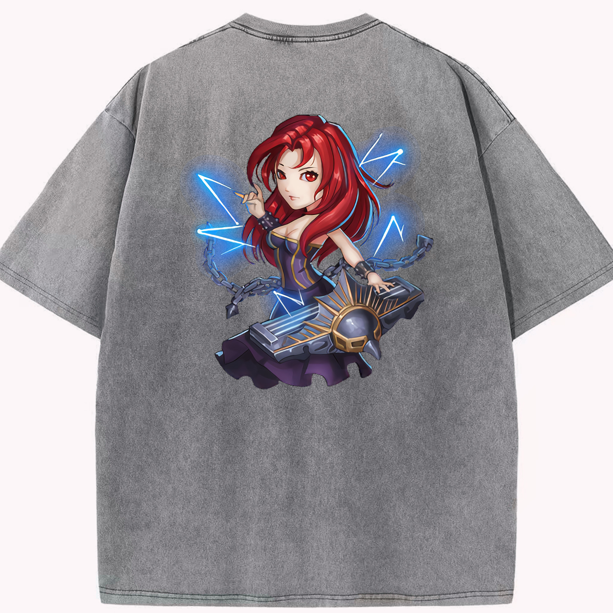 リーグ・オブ・レジェンド League of Legends LOL 綿100% ヴィンテージ風 半袖Tシャツ（背面プリント）