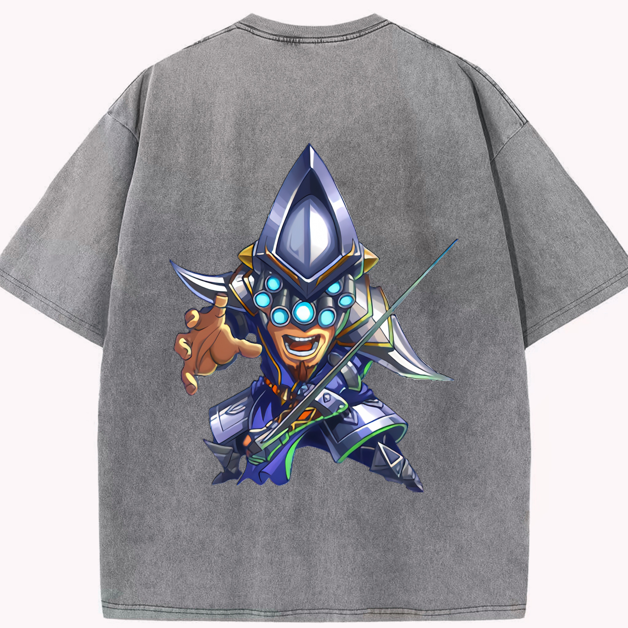 リーグ・オブ・レジェンド League of Legends LOL 綿100% ヴィンテージ風 半袖Tシャツ（背面プリント）