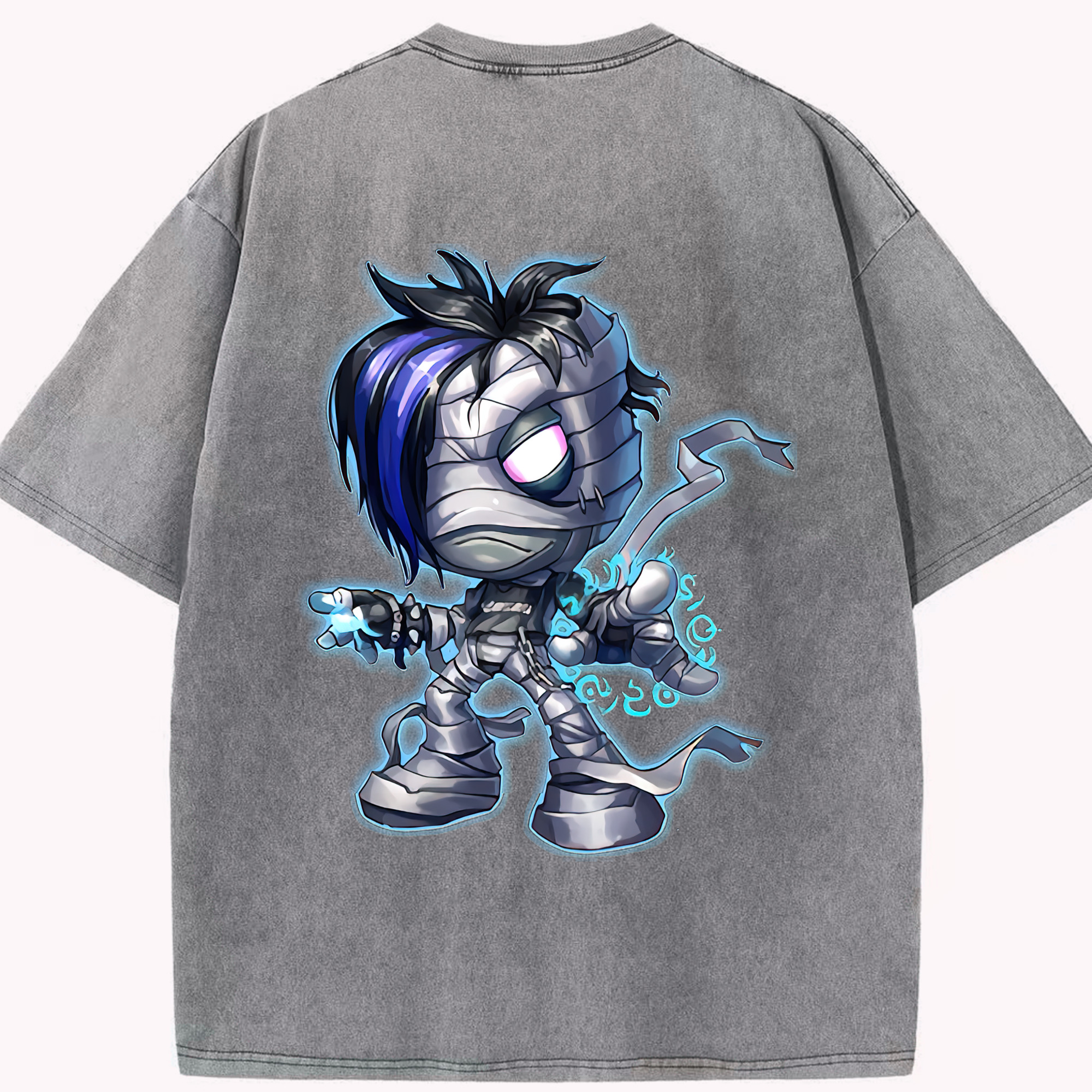 リーグ・オブ・レジェンド League of Legends LOL 綿100% ヴィンテージ風 半袖Tシャツ（背面プリント）