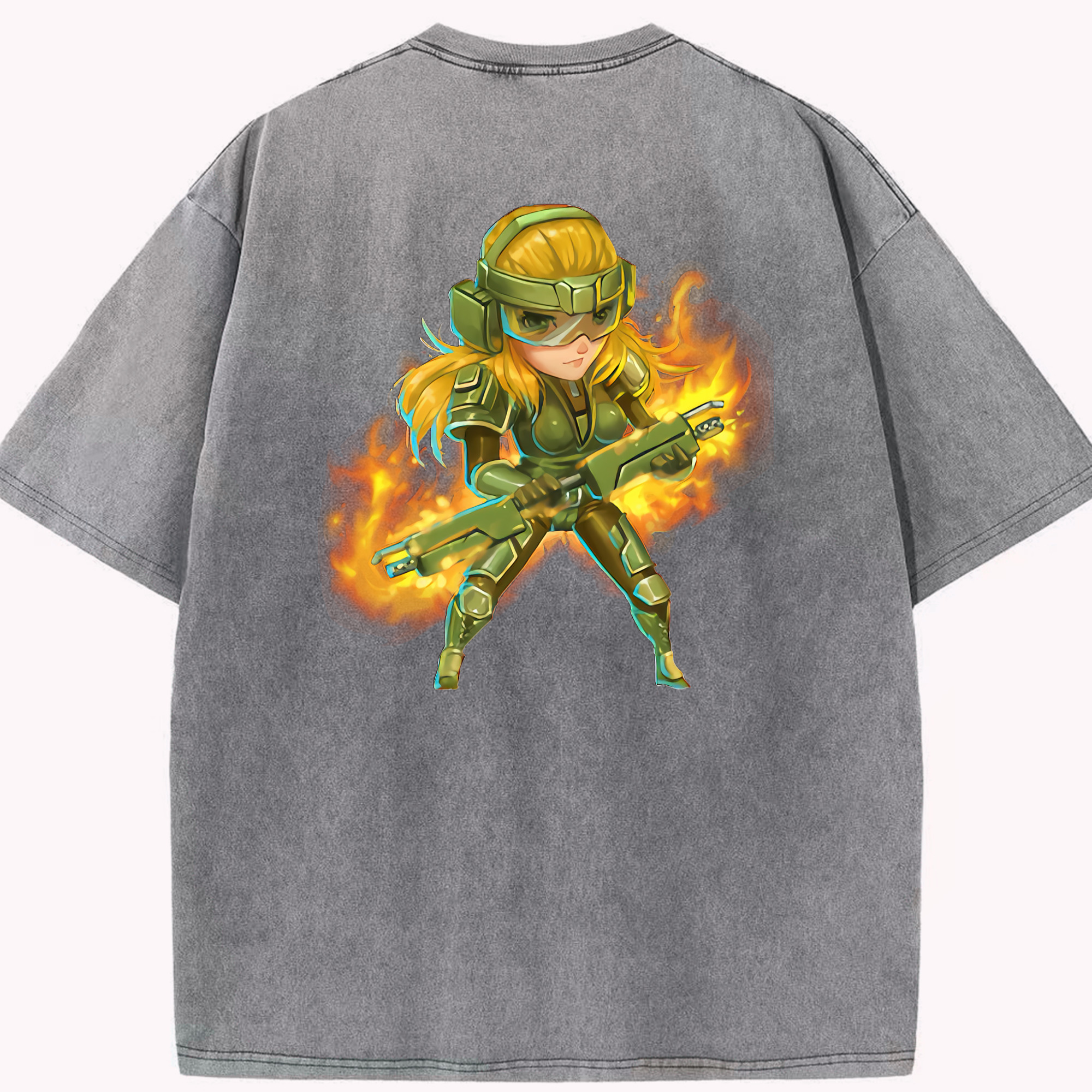 リーグ・オブ・レジェンド League of Legends LOL 綿100% ヴィンテージ風 半袖Tシャツ（背面プリント）